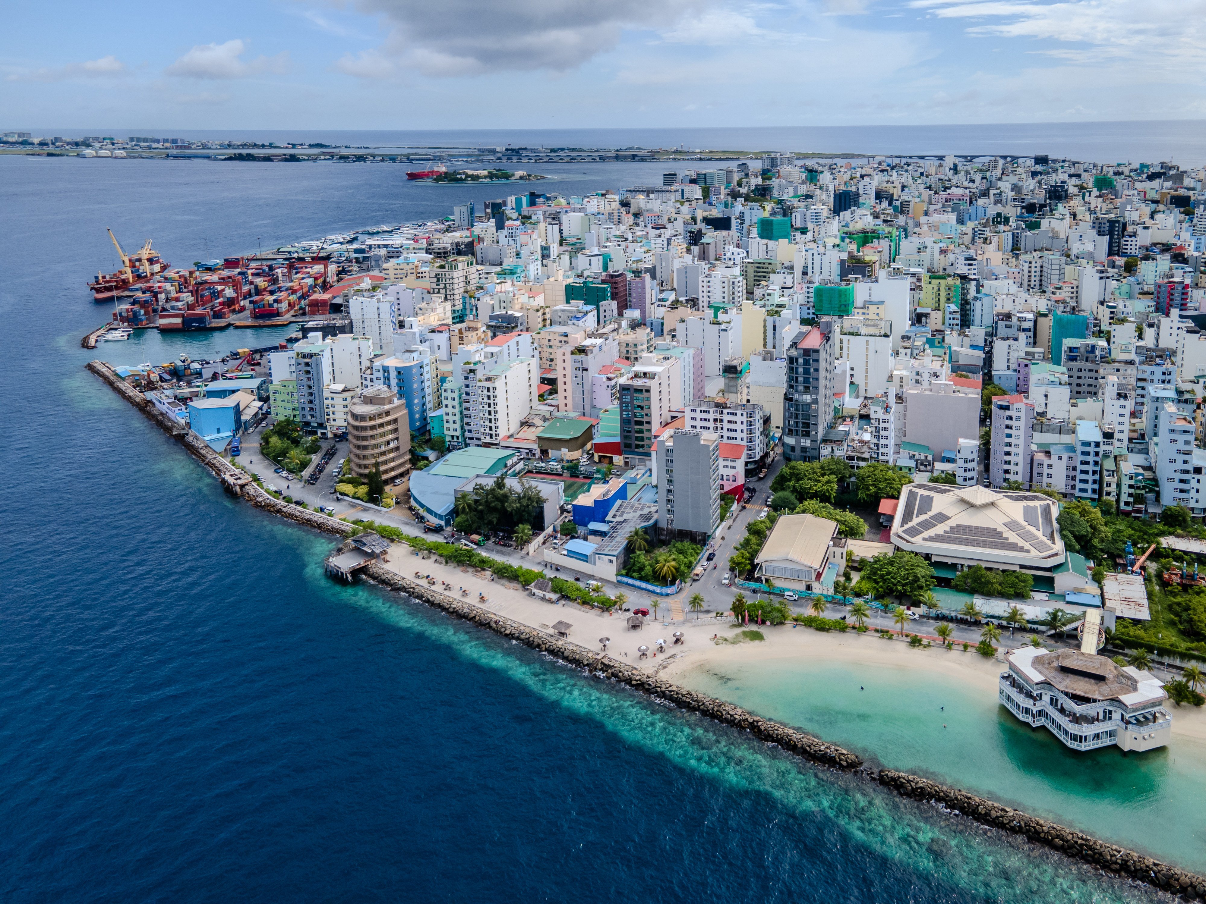 A bird’s-eye view of Male, capital of the Maldives. Photo: Anadolu via Getty Images