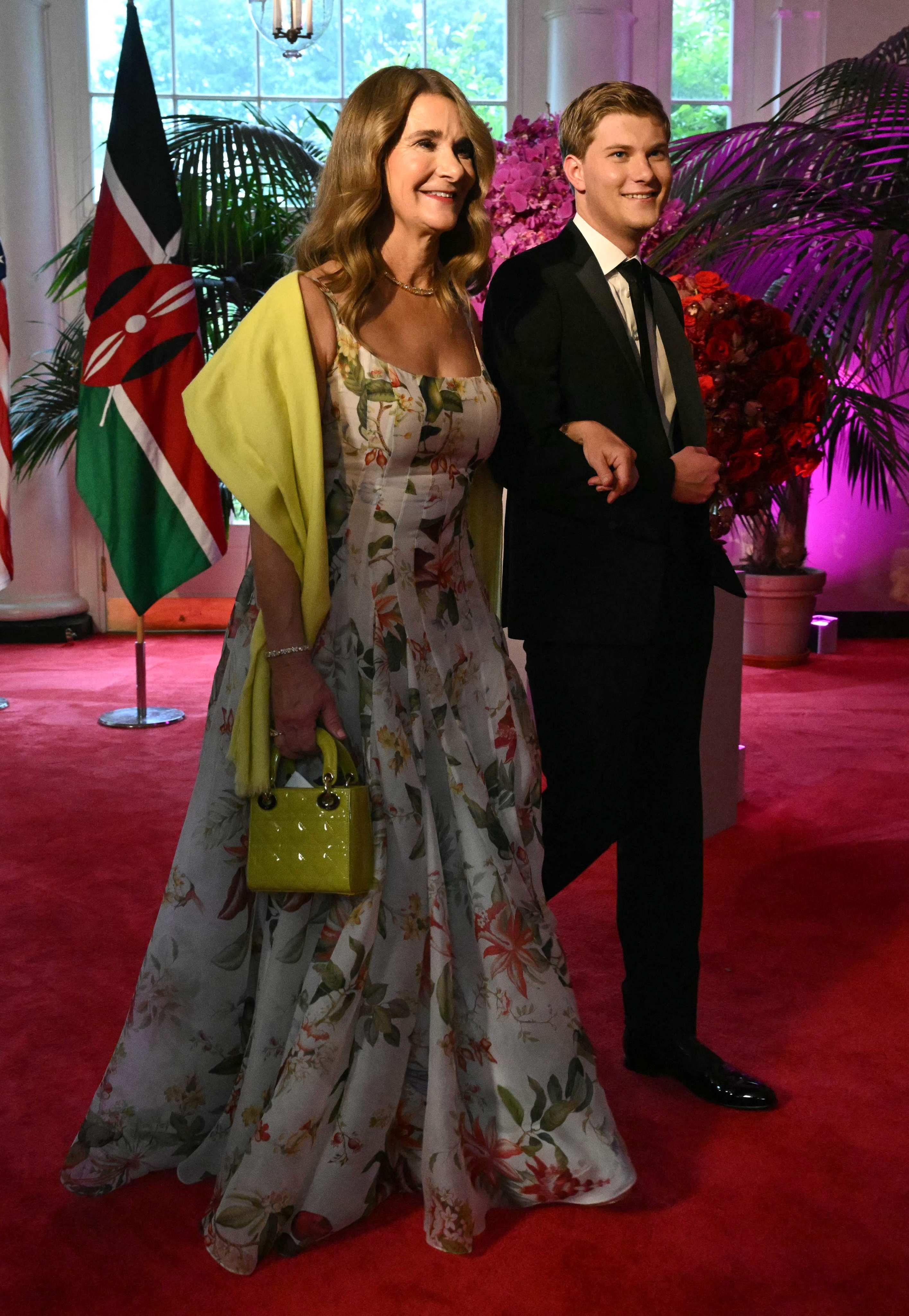 Philantropist Melinda French Gates and Rory Gates arrive at the Booksellers Room for the state dinner with the Kenyan president at the White House in Washington DC, on May 23. Photo: AFP