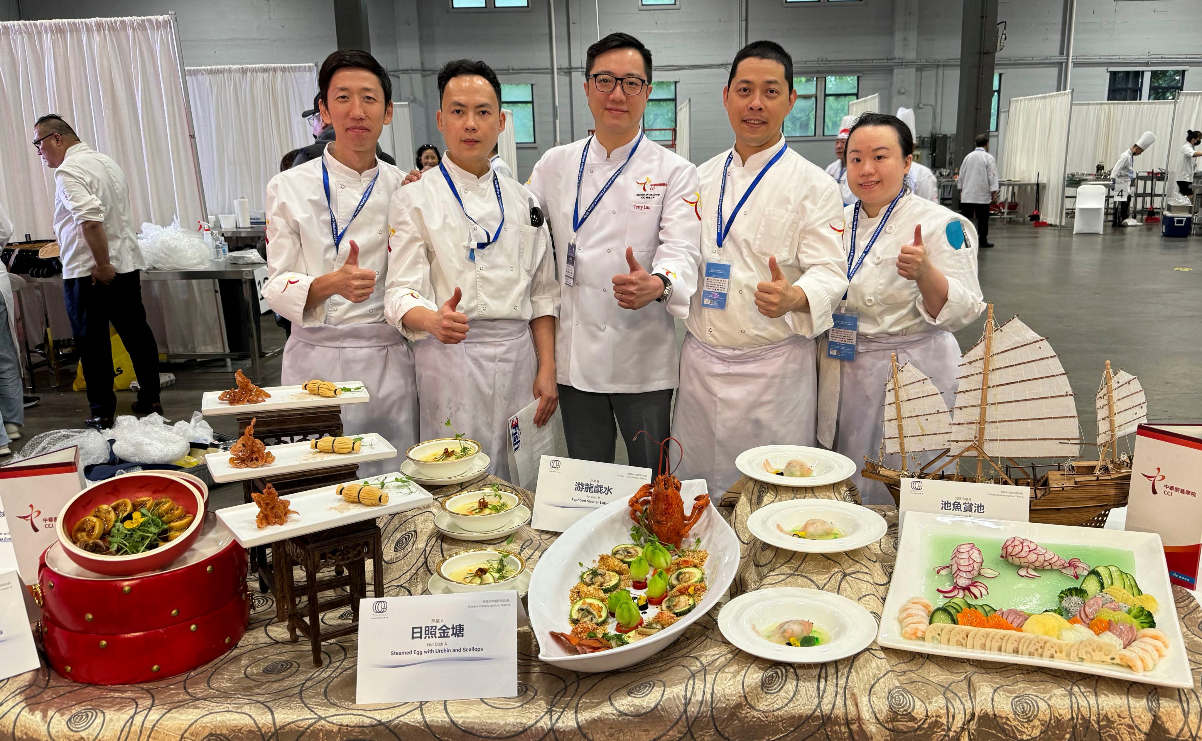 One of the teams from the Chinese Culinary Institute (CCI) has won gold in the group category. Photo: Handout