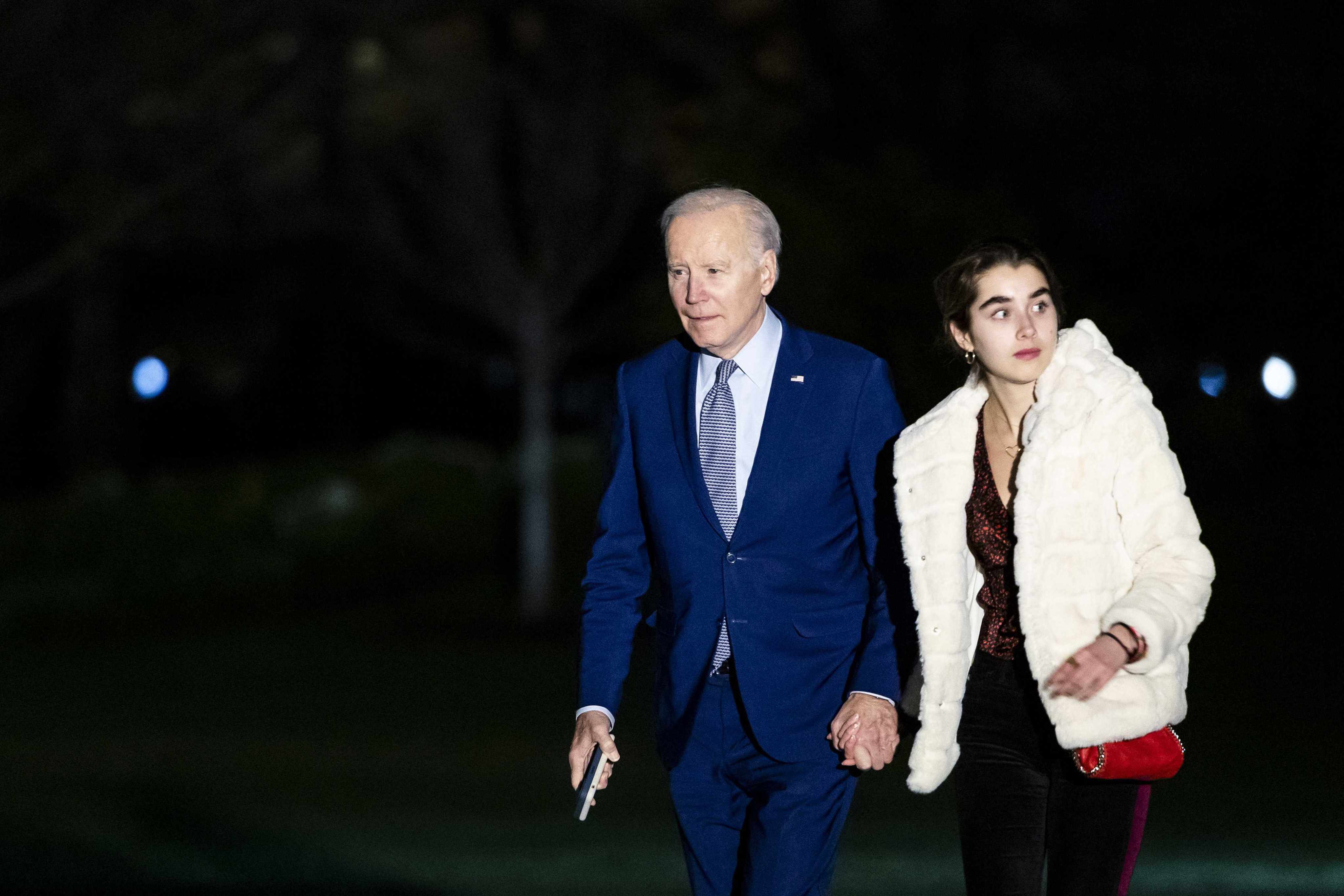 US President Joe Biden and his granddaughter Natalie Biden return to the White House in March, in Washington DC. Photo: Getty Images