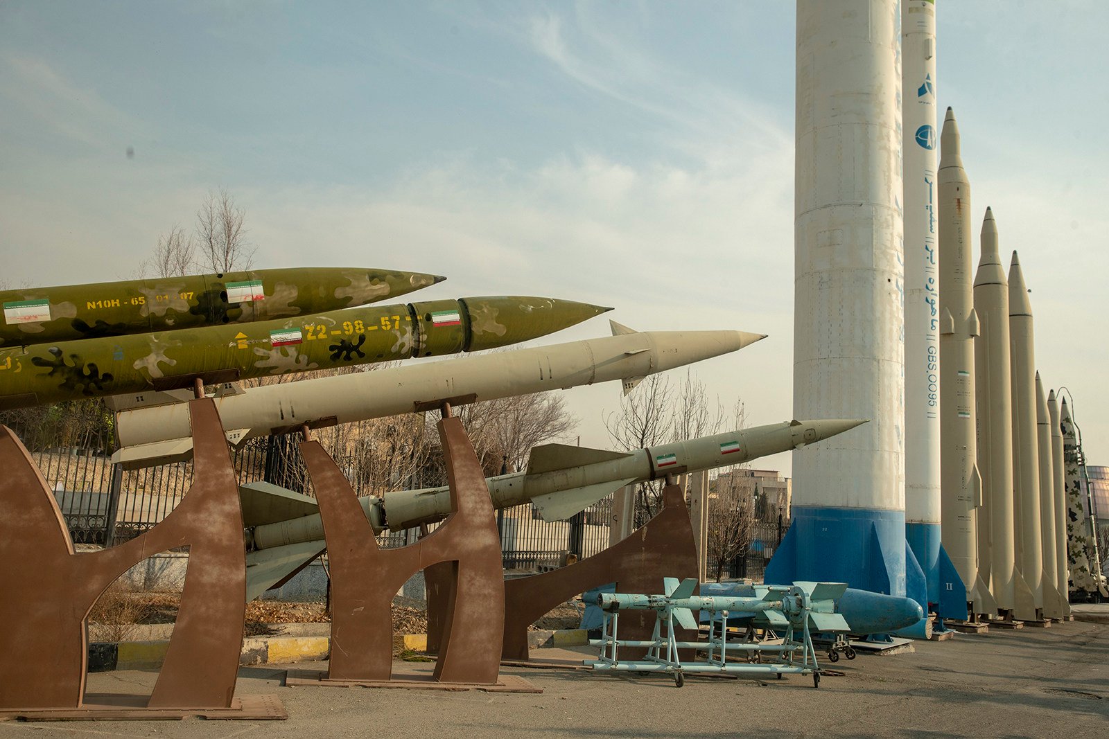 Iranian missiles are exhibited in a park in Tehran in January. Photo: Getty Images/TNS