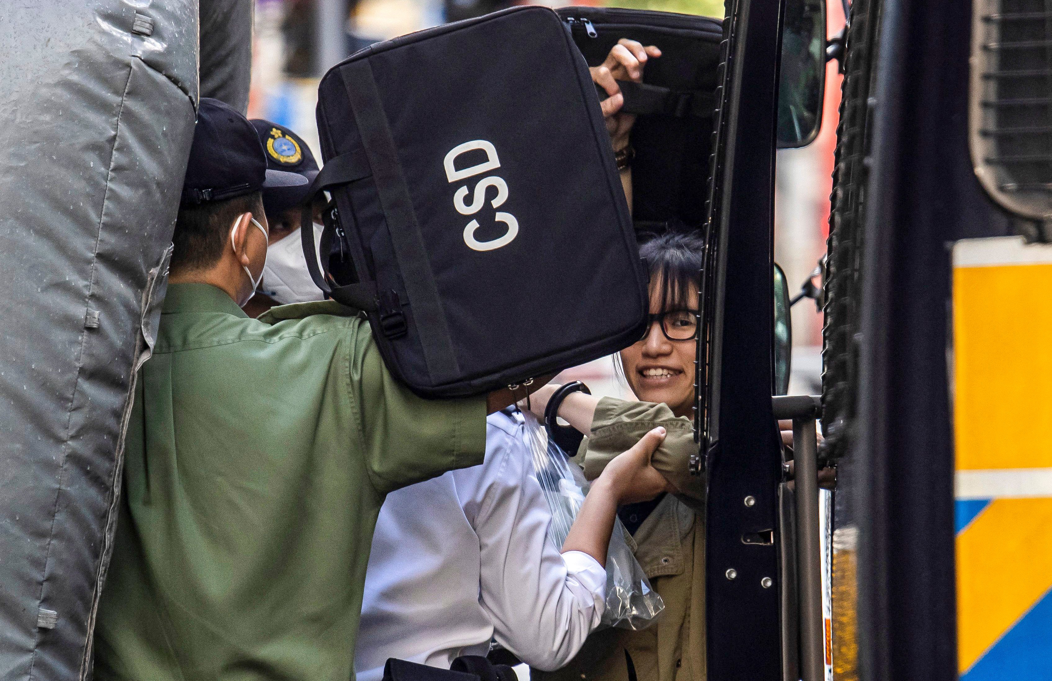 Six others were arrested along with Chow Hang-tung under Hong Kong’s new security law. Photo: AFP