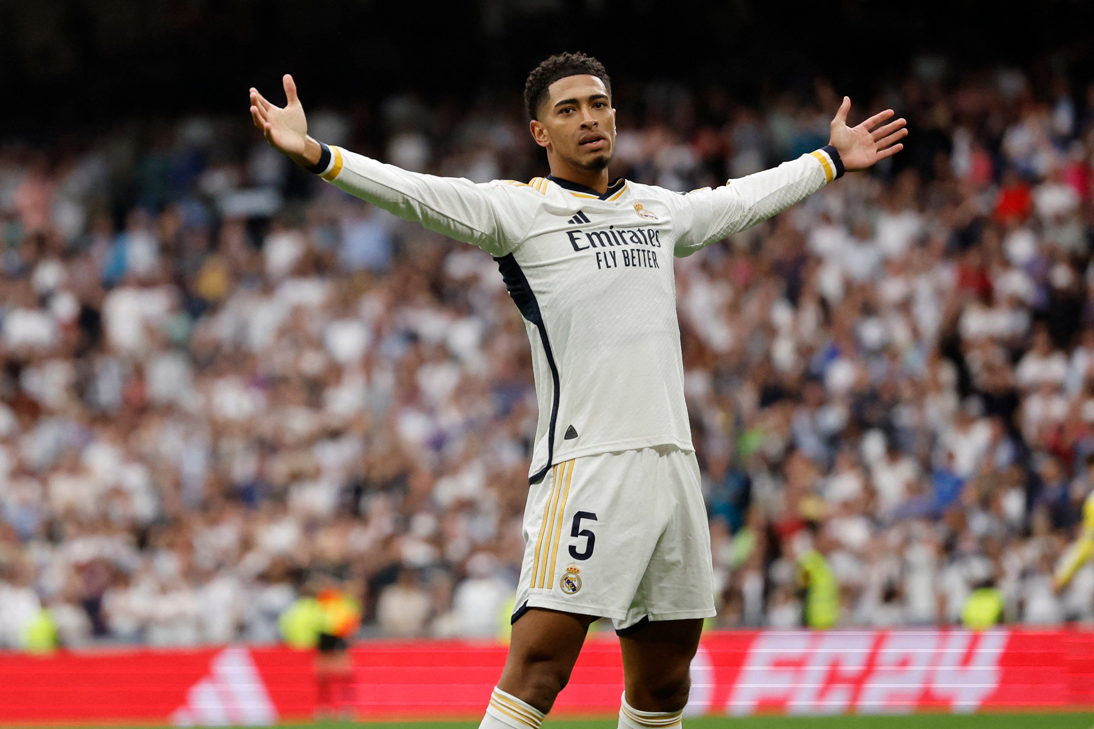 Real Madrid’s English midfielder Jude Bellingham scored 19 goals and had six assists in 28 league games this season, totalling 23 goals and 12 assists in all competitions for the club. Photo: AFP