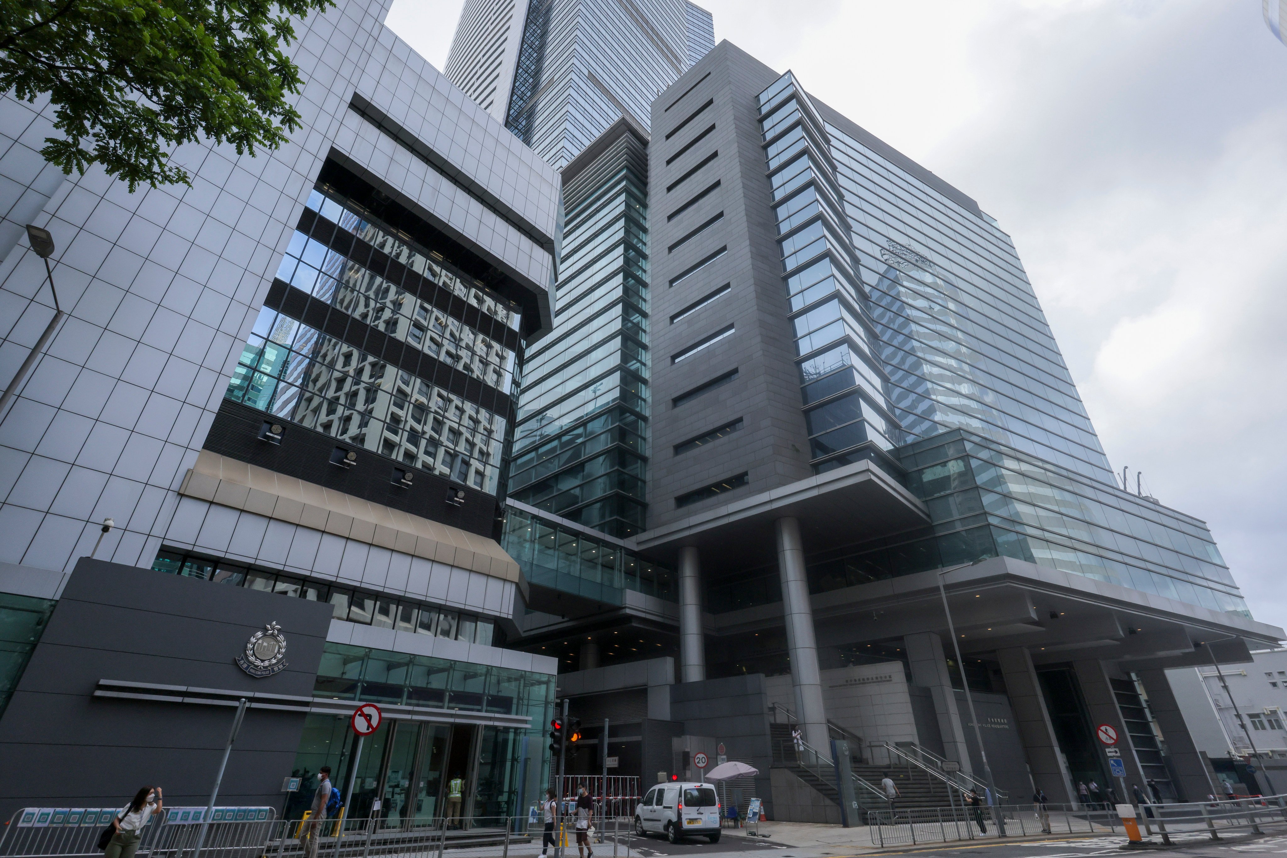 Hong Kong police headquarters in Wan Chai. Officers arrested a seventh suspect in a sedition case under the city’s domestic national security law. Photo: Jelly Tse