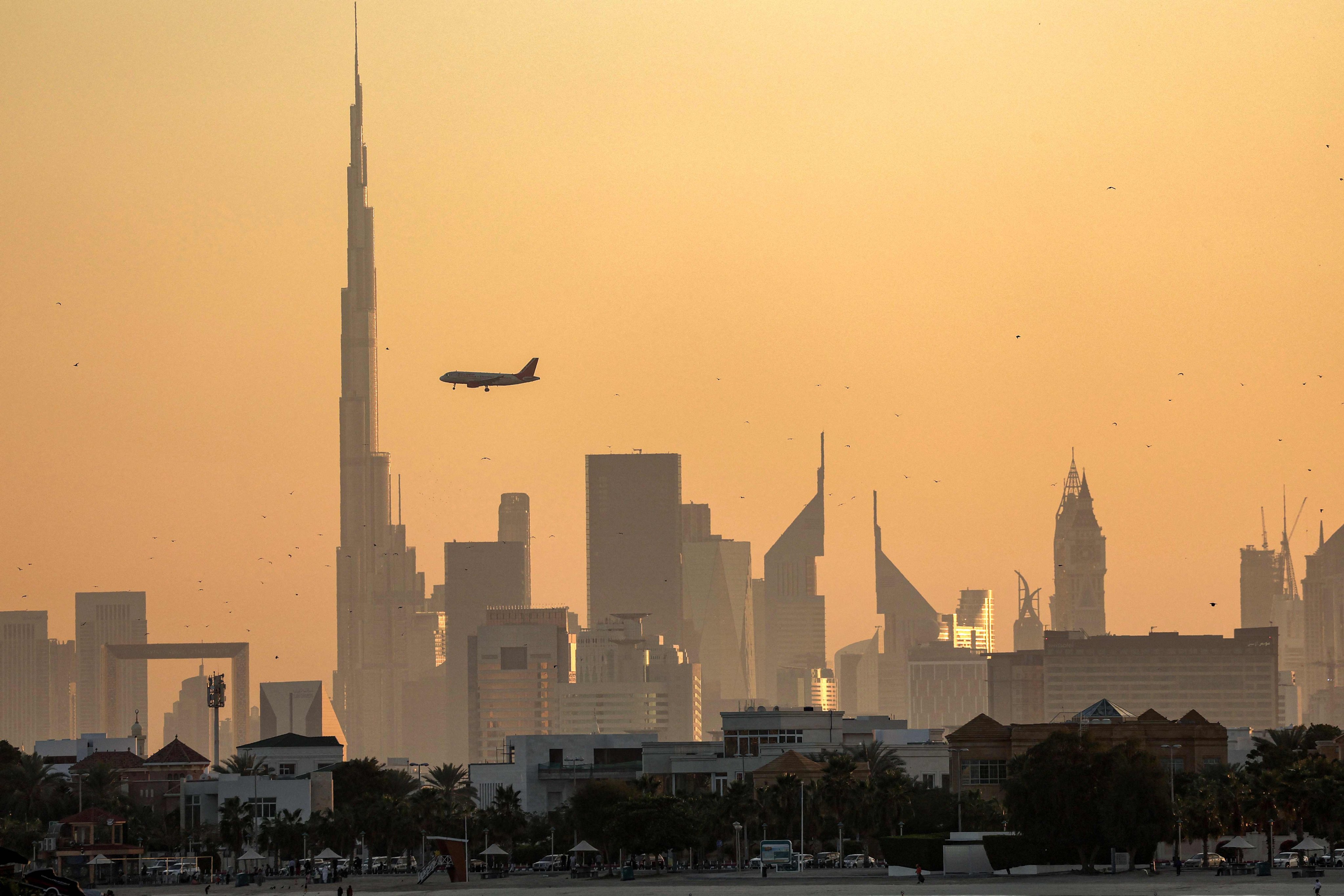 A Swissaid report says smuggled gold arrives in Dubai by plane, ‘in hand luggage or in the hold, on scheduled flights or in private jets’. Photo: AFP