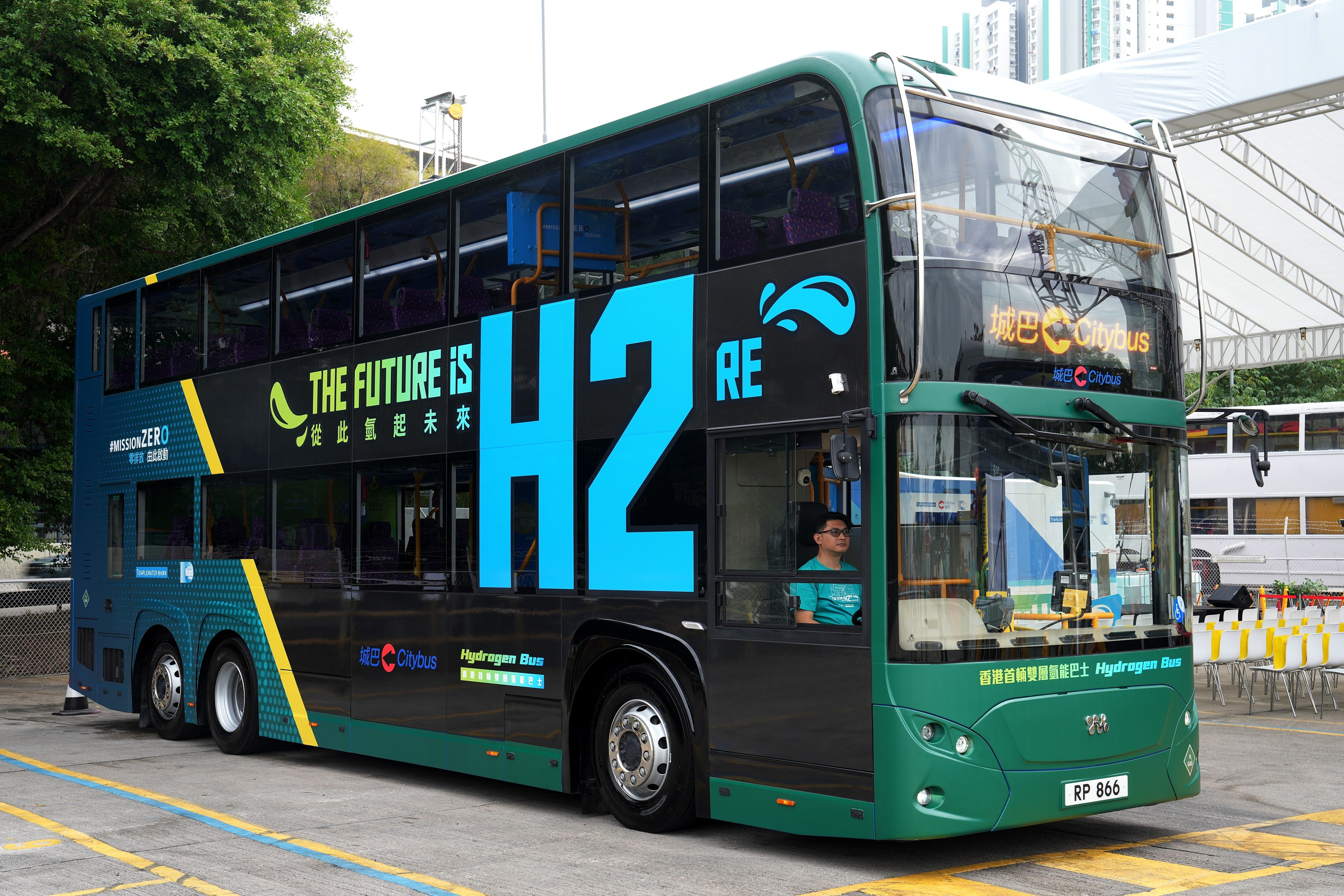 Citybus put Hong Kong’s first hydrogen-powered double decker bus into operation in February, with plans to launch at least four more this year. Photo: Elson Li