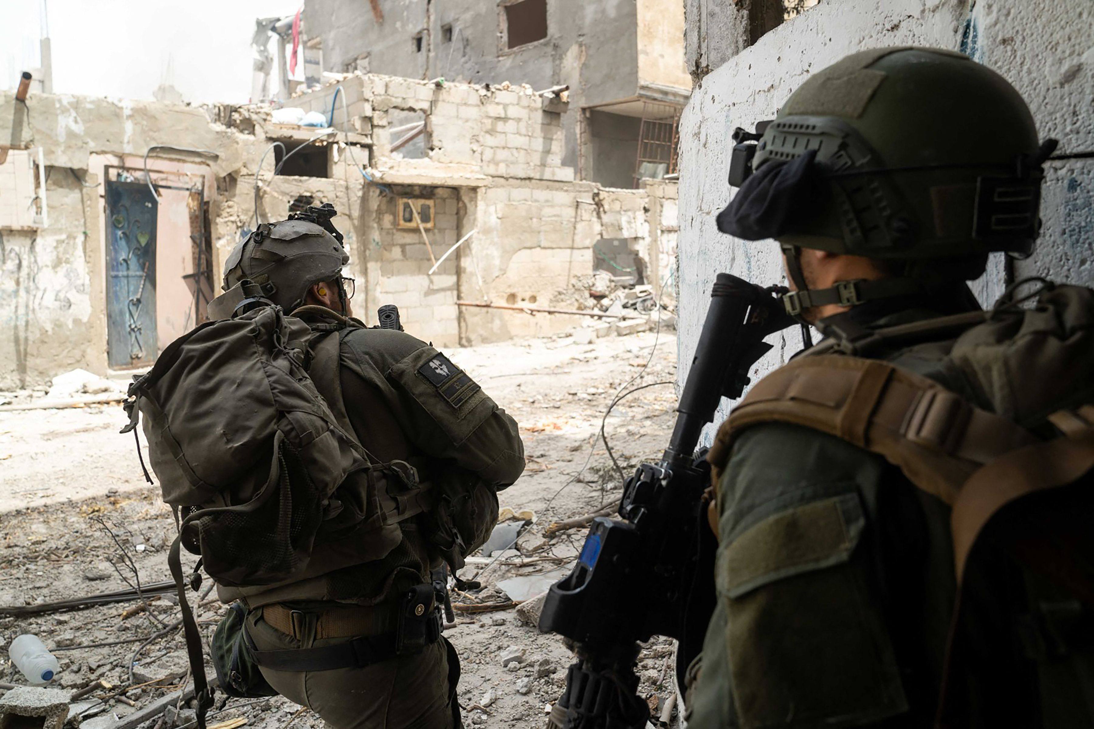 Israeli soldiers during military operations in the southern Gaza Strip, amid the ongoing conflict between Israel and the Palestinian militant group Hamas. Photo: Handout/Israeli Army/AFP