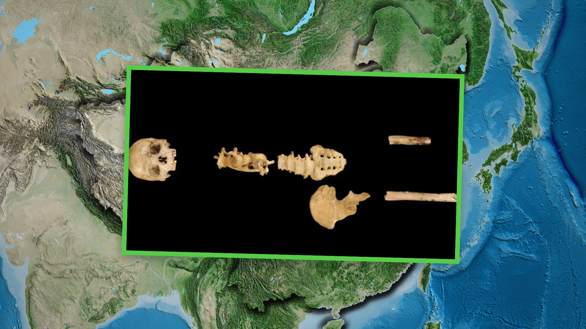A skeleton from China, which was initially thought to be over 200,000 years old, turned out to be much younger than expected. Photo: SCMP composite/Shutterstock/J. Ge et al, Nature Communications