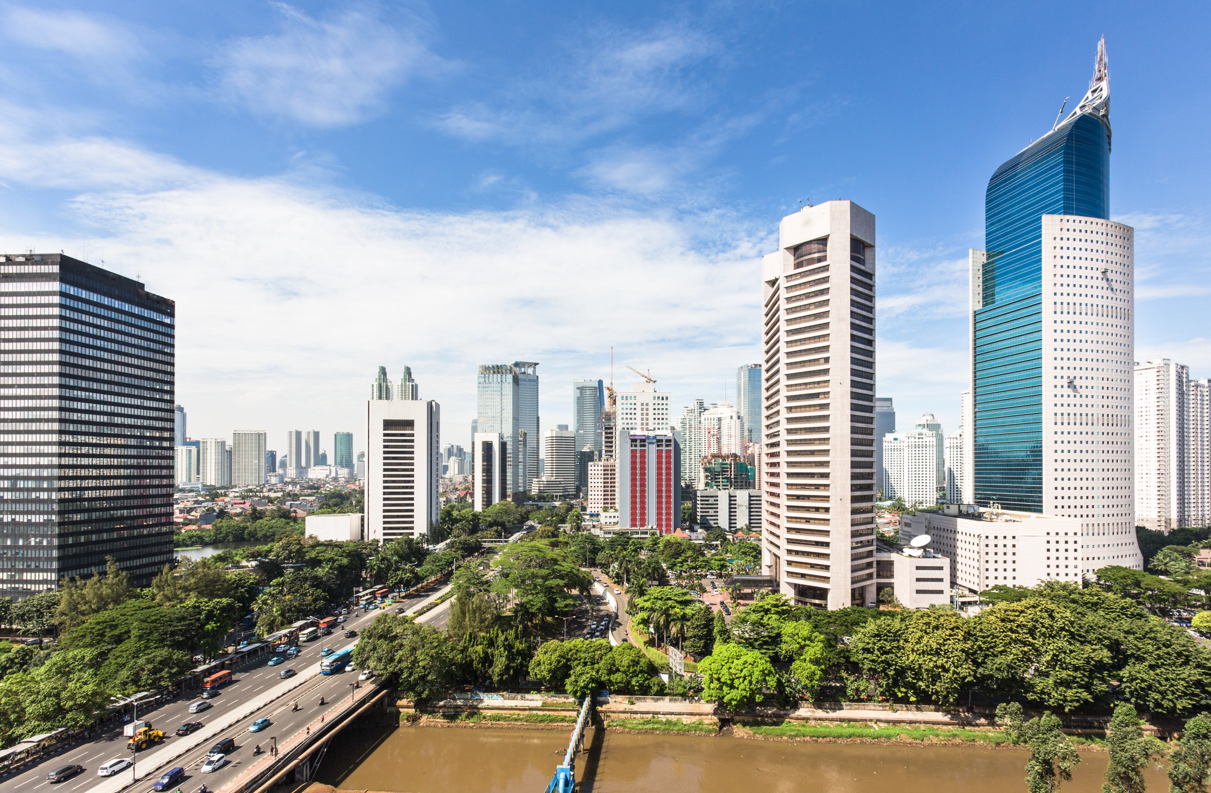The business district of Jakarta, Indonesia, along Jalan Sudirman, one of the city’s main avenues. Photo: Shutterstock