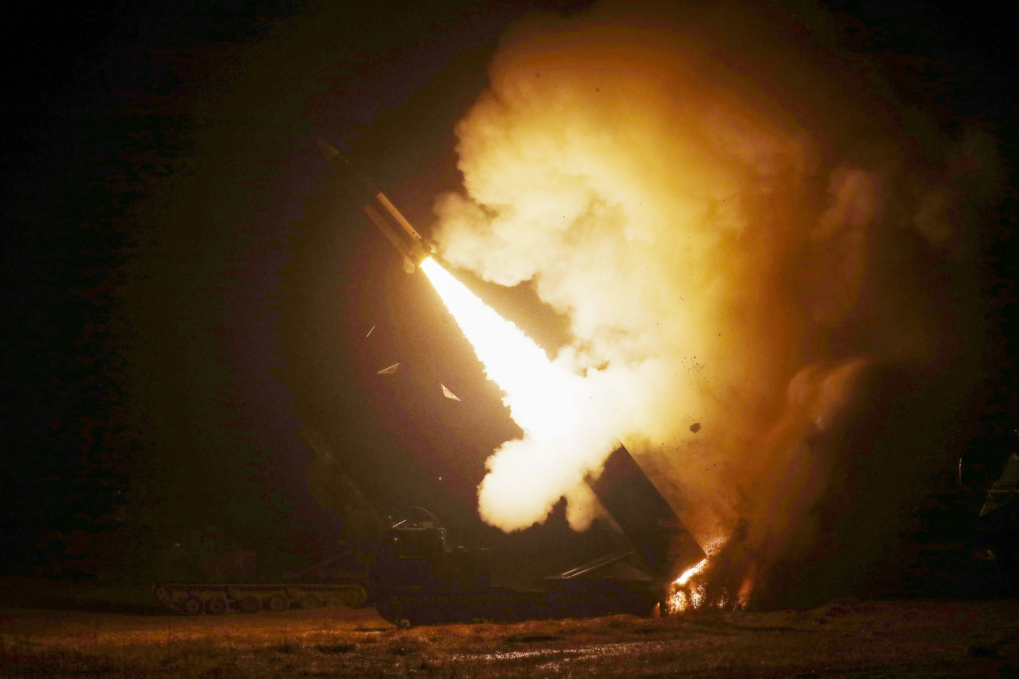 An ATACMS missile is fired during US-South Korea drills at an undisclosed location in South Korea in October 2022. Photo: South Korea Defence Ministry via AP