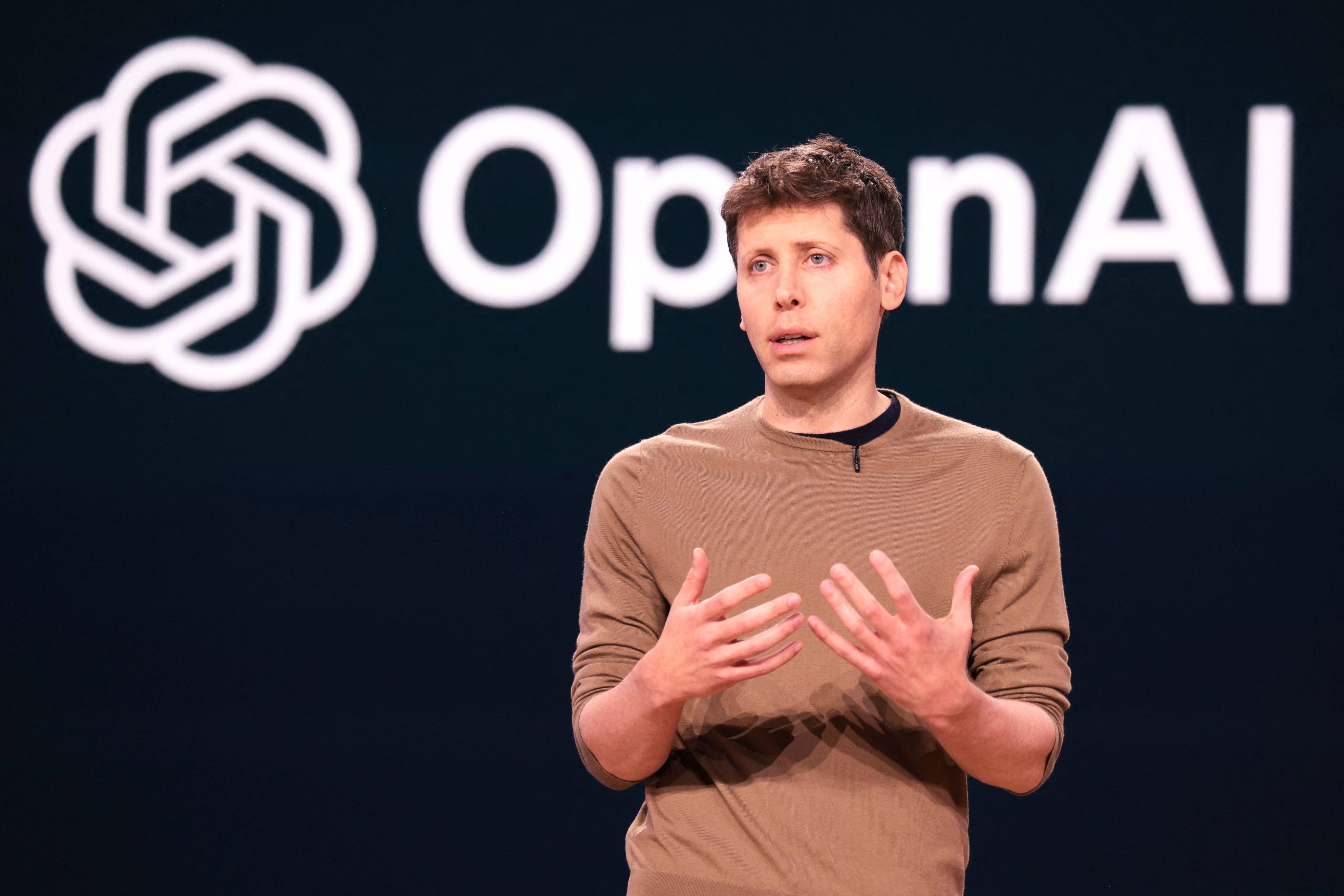 OpenAI CEO Sam Altman speaks during the Microsoft Build conference in Redmond, Washington on May 21. Altman and OpenAI have come under criticism for creating a synthetic voice that sounds remarkably like actress Scarlett Johansson without her permission. Photo: AFP