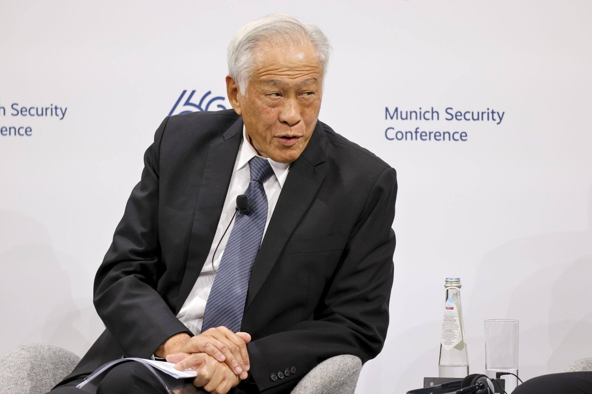 Singapore’s Defence minister Ng Eng Hen speaks at the Munich Security Conference in February. Photo: Bloomberg