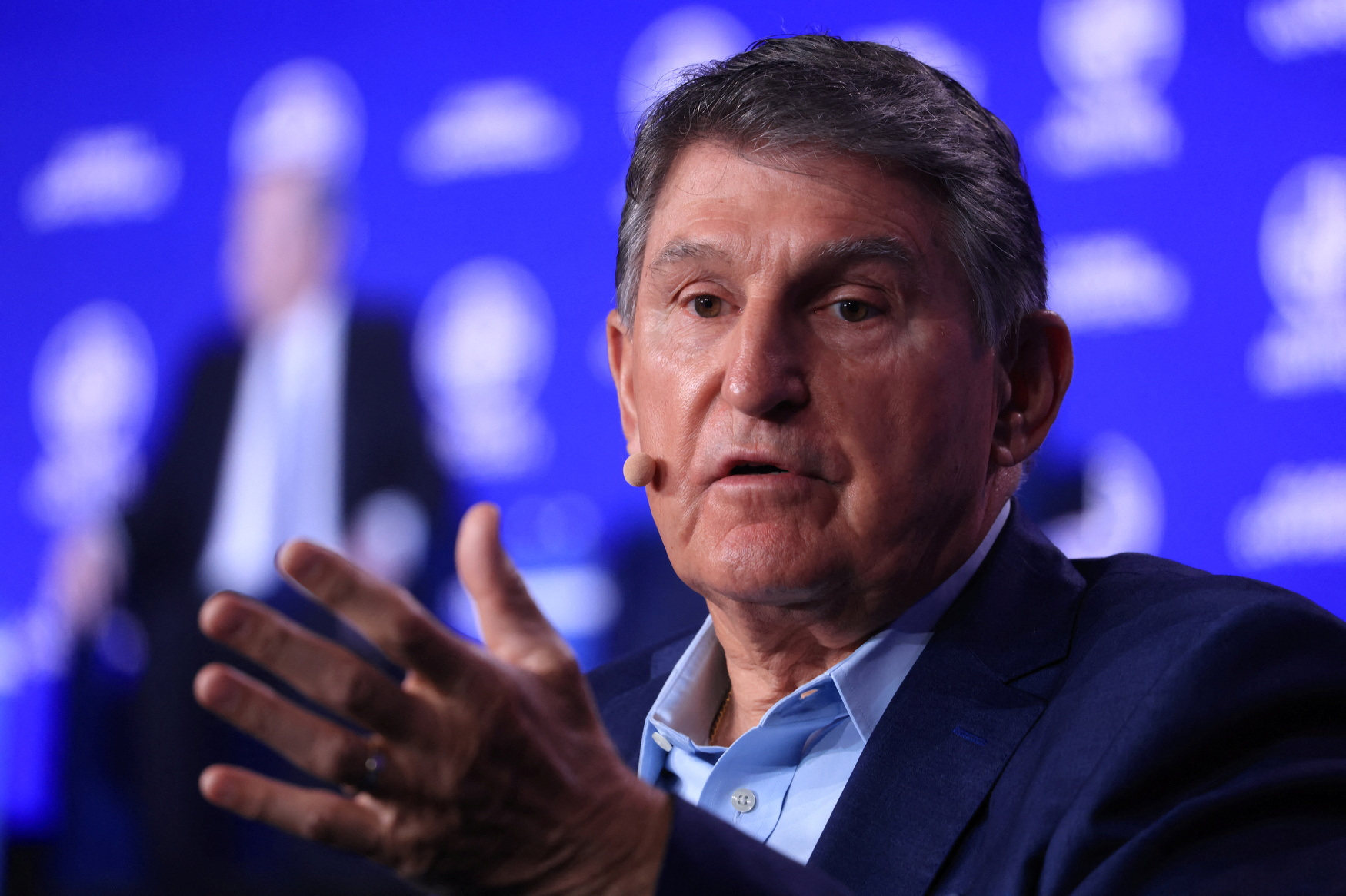 US Senator Joe Manchin speaks at a conference in Beverly Hills, California, on May 6. Photo: Reuters