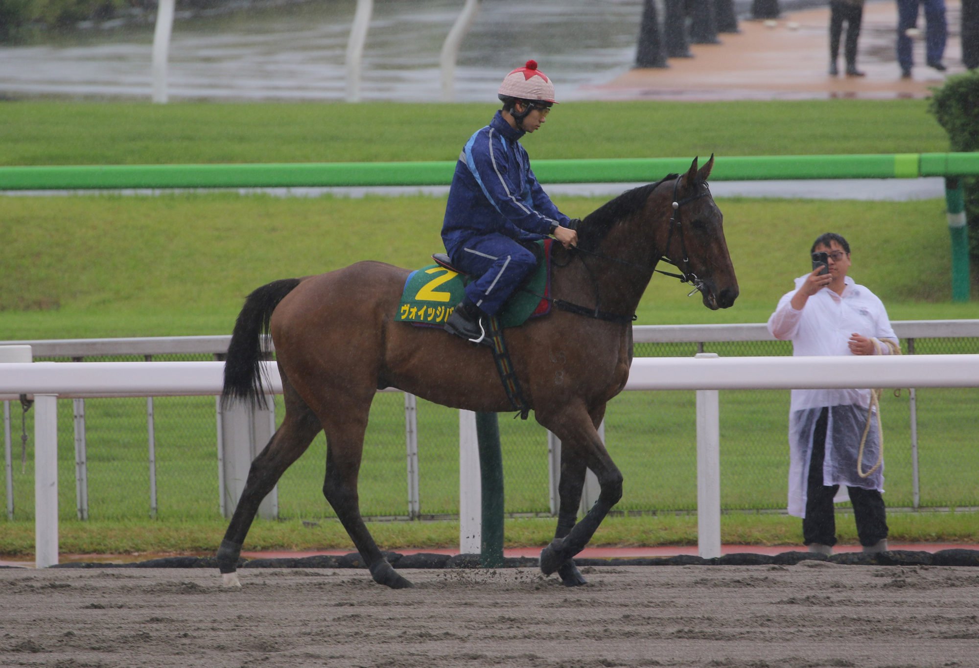 Voyage Bubble prepares for Sunday’s Yasuda Kinen at Tokyo on Friday morning.