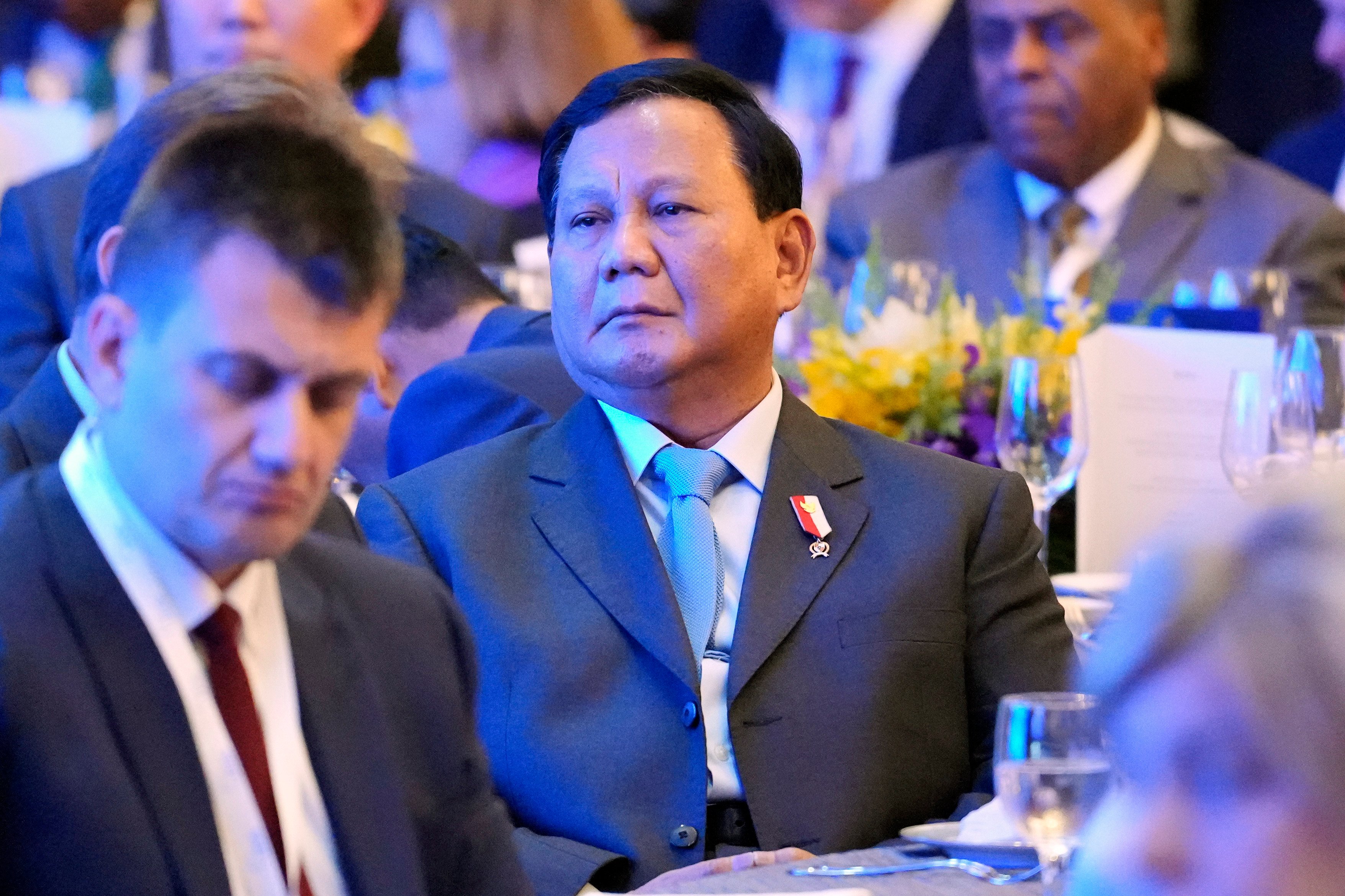 Indonesia’s president-elect Prabowo Subianto attends the opening ceremony for the 21st Shangri-La Dialogue summit in Singapore. Photo: AP