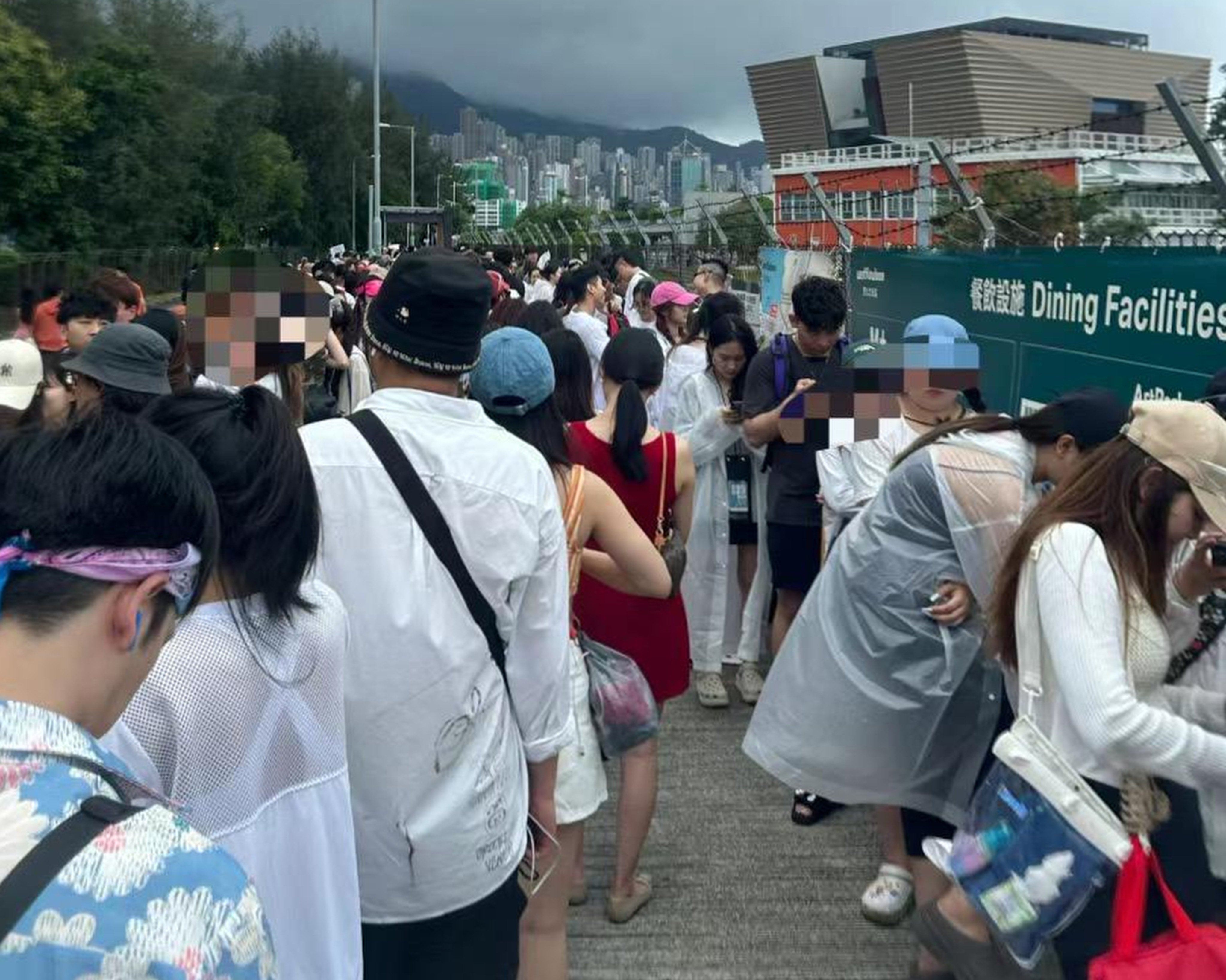 Queue chaos outside the Waterbomb Hong Kong music festival in West Kowloon. Organisers blamed damage caused by stormy weather over the weekend.  Photo: Xiaohongshu