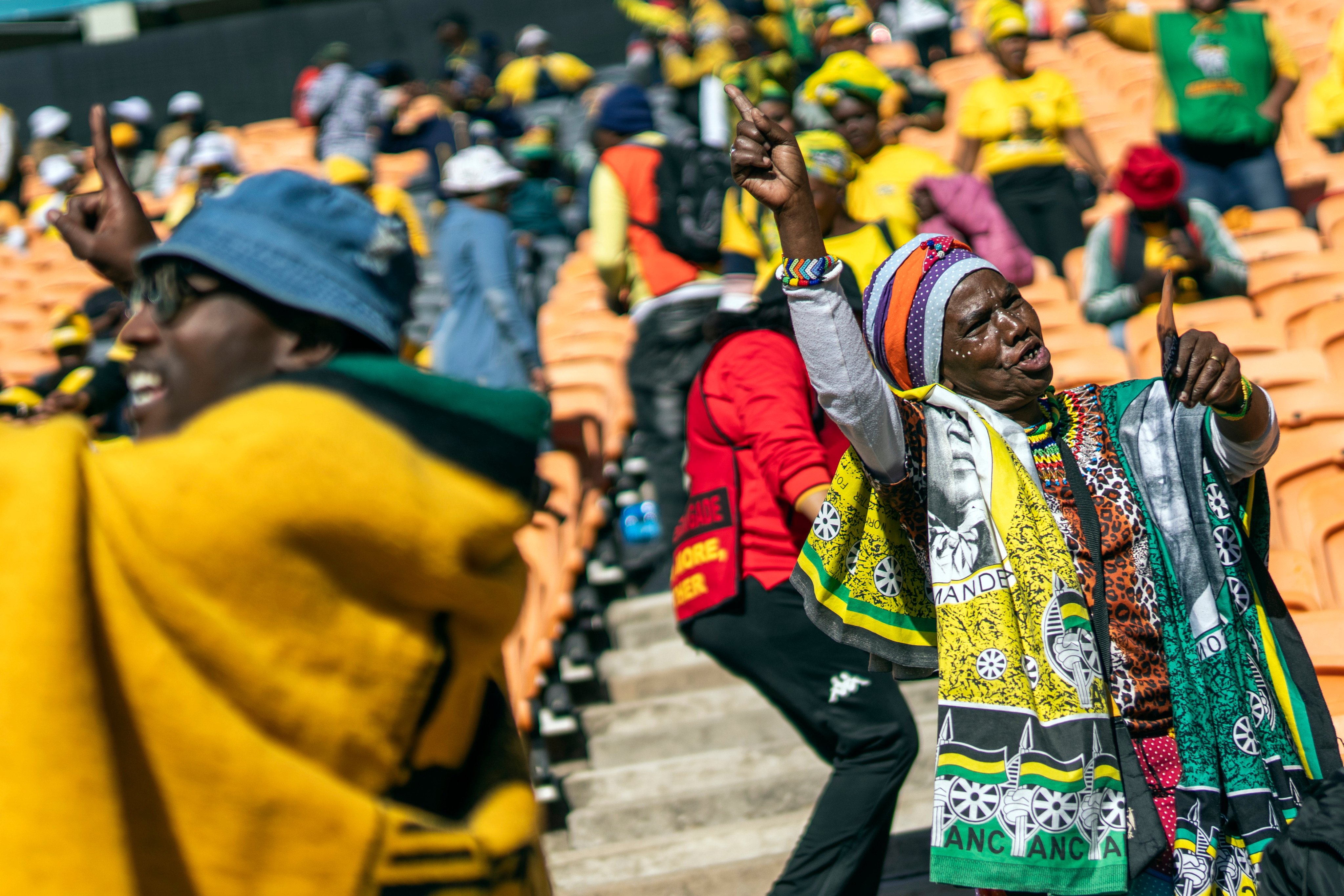 African National Congress supporters attend a rally in Johannesburg, South Africa, on May 25. Photo: AP