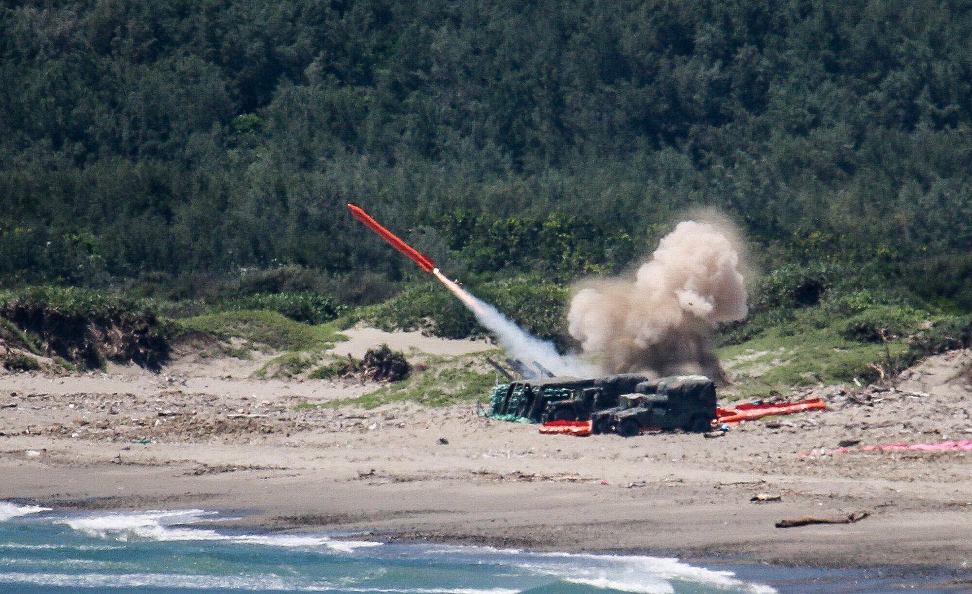 The Taiwanese military will stage a series of live-fire drills this month to bolster defences against an attack from the sea. Photo: Bloomberg