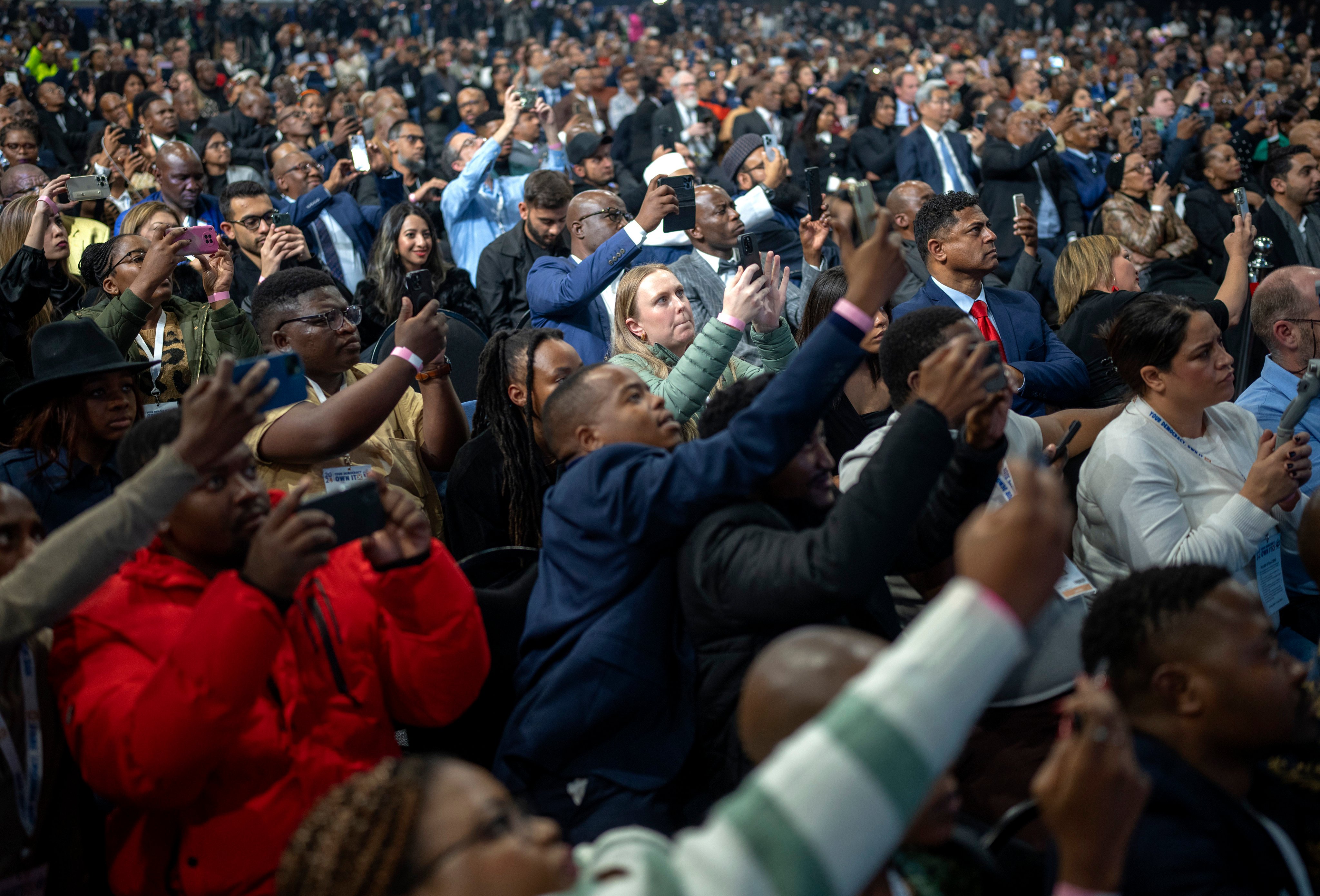 South Africans closely following the announcement of the election results in Johannesburg on June 2. Photo: AP