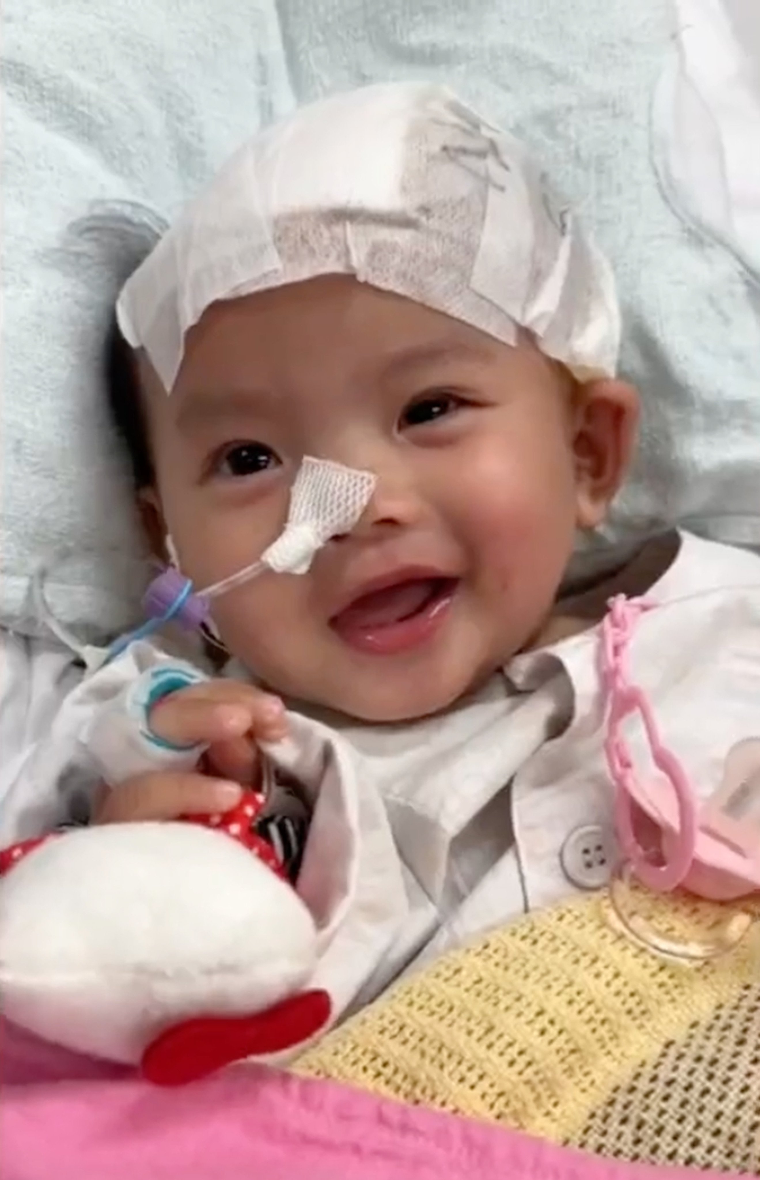 ‘Little Suet Yee’ suffered serious brain injuries in January when she was nine months old, after being allegedly abused by a babysitter. Photo: Facebook