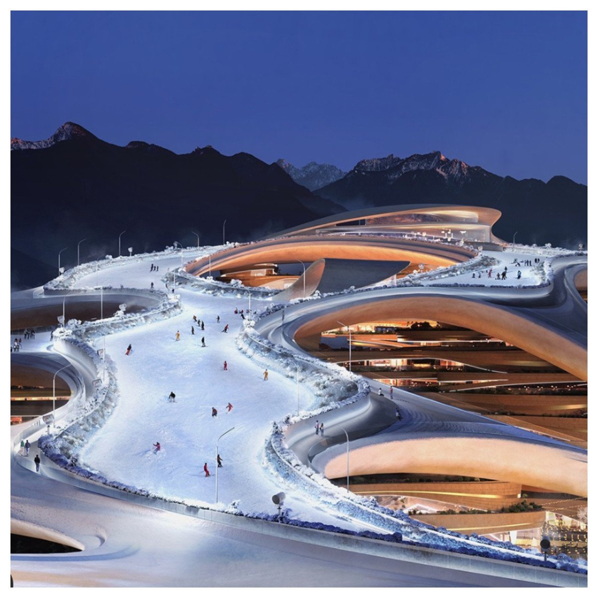 Saudi Arabia is pulling out all the stops to create one of the world’s most environmentally friendly and futuristic ski resorts. Photo: @aedas_architects/Instagram