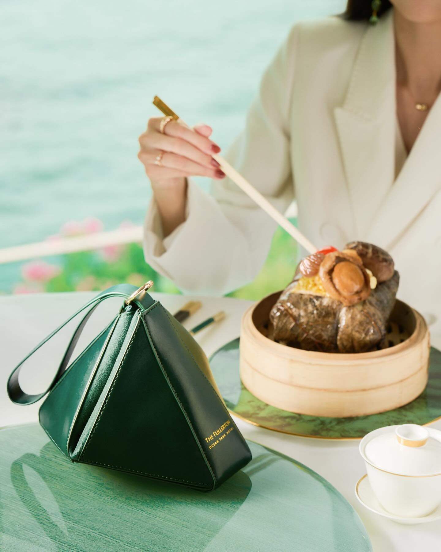 The Fullerton Ocean Park Hotel presents a special rice-dumpling-inspired bag with every purchase of rice dumplings. Photo: Fullerton Ocean Park