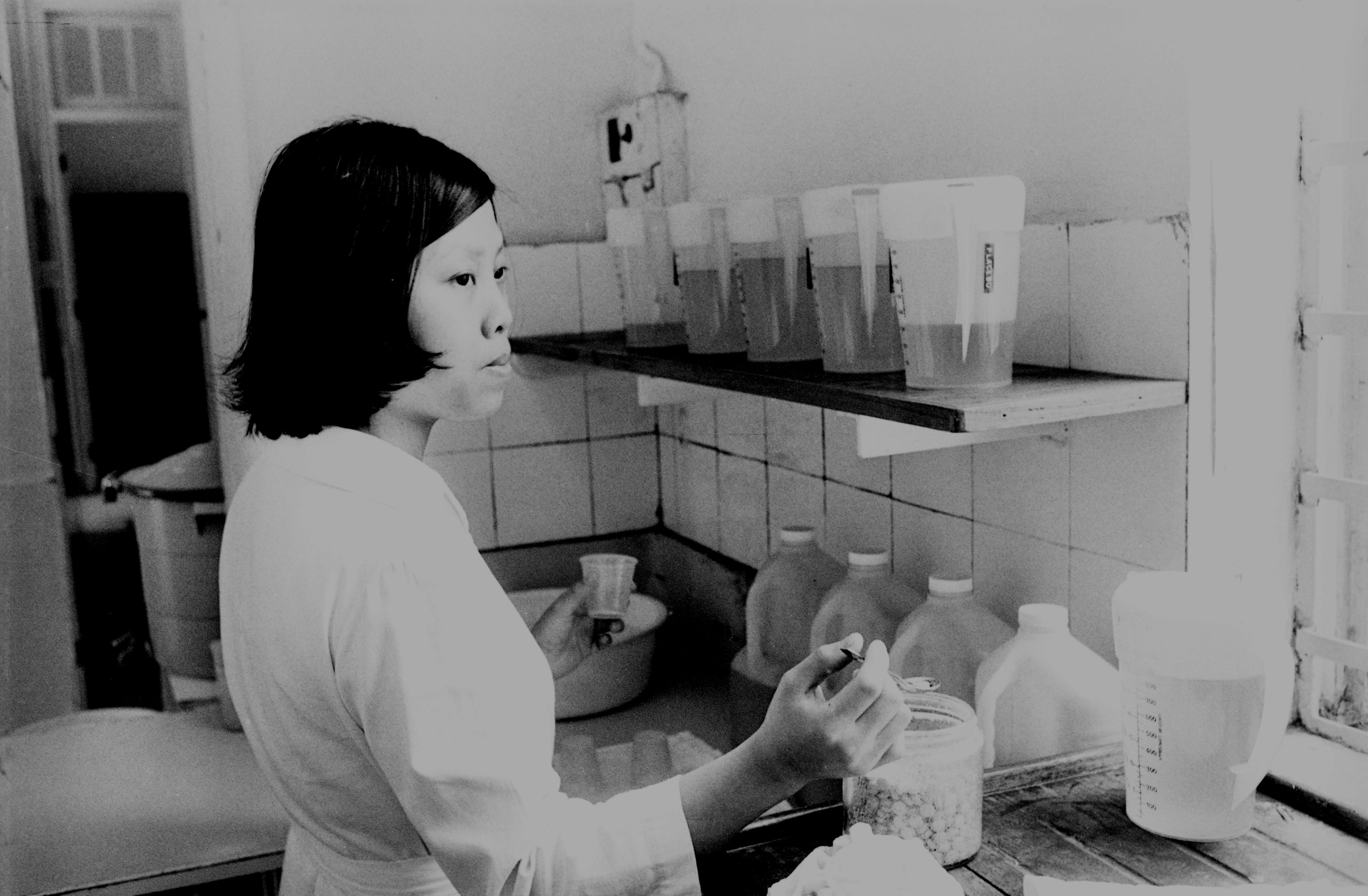 A nurse prepares a dose of methadone for a drug addict at the Violet Peel Clinic. Photo: SCMP