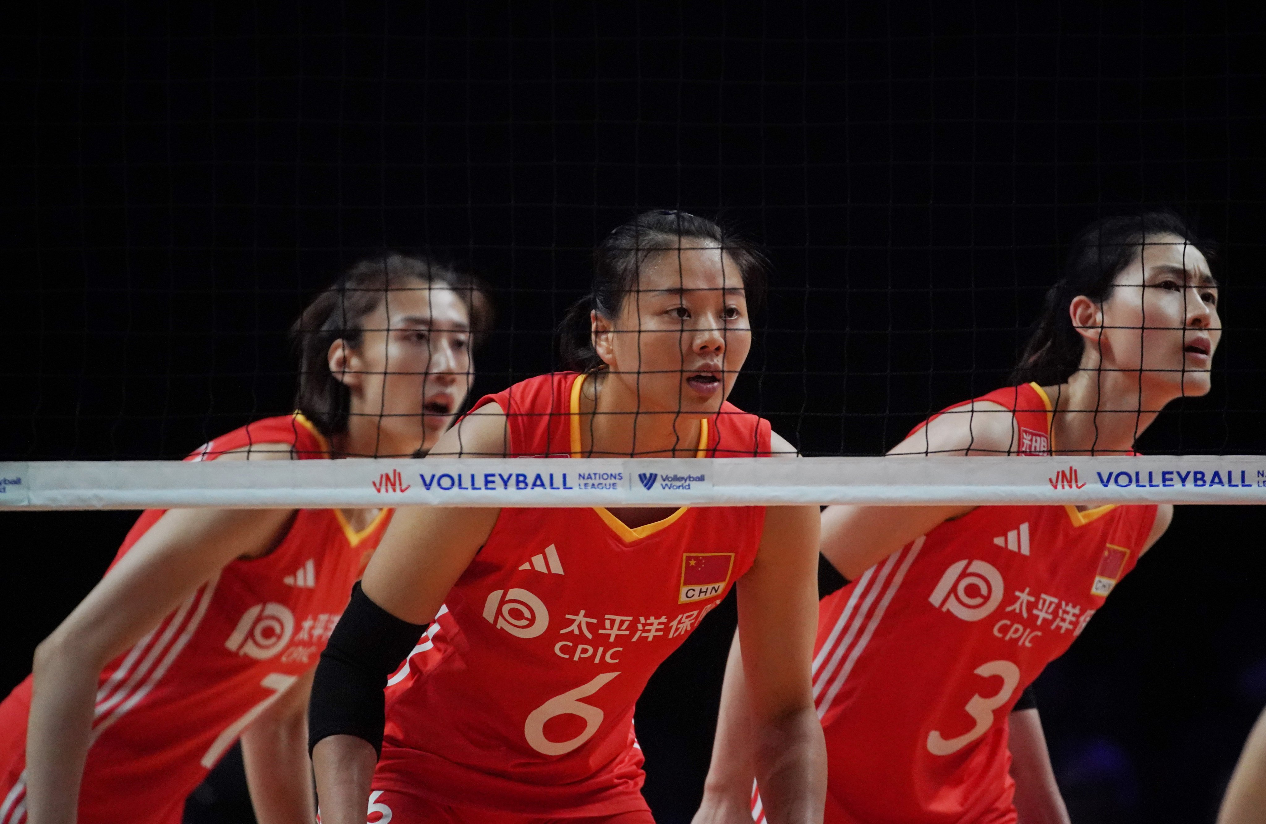 China’s (from left) Wang Yuanyuan, Gong Xiangyu and Diao Linyu during the loss to Italy last weekend. Photo: Xinhua