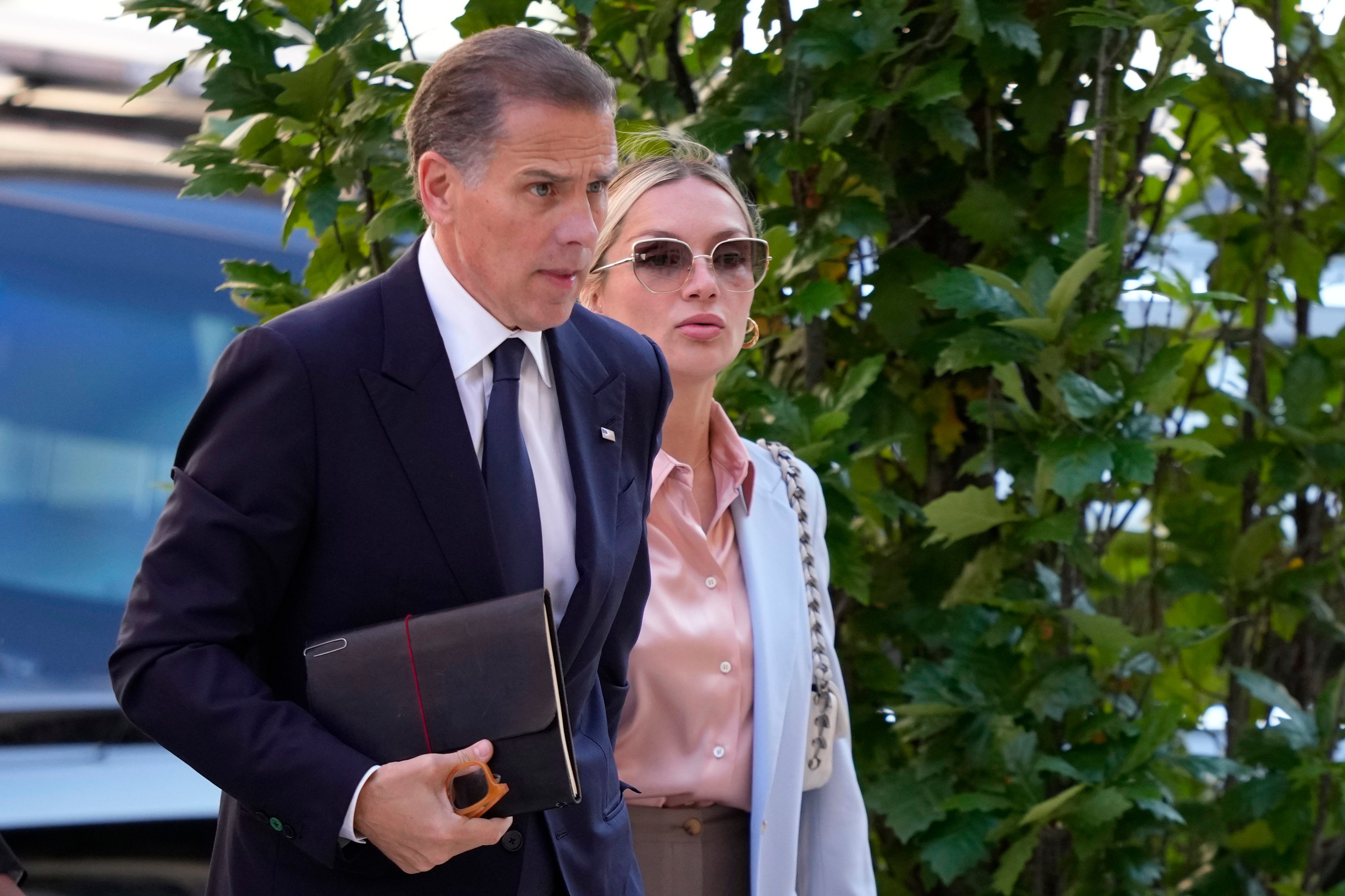 Hunter Biden arrives with his wife, Melissa Cohen Biden at federal court in Wilmington, Delaware, on Tuesday. Photo: AP