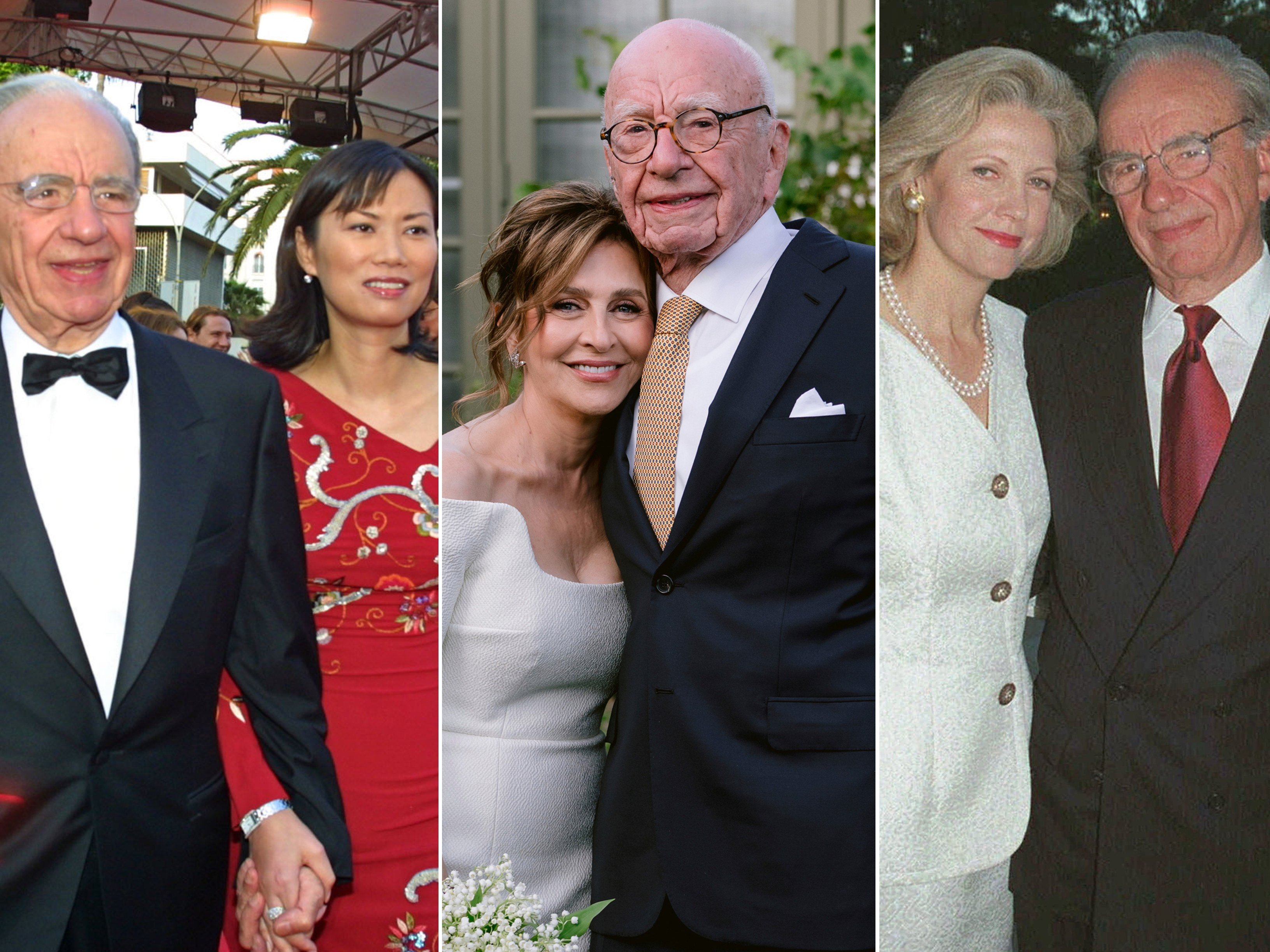 Rupert Murdoch has been married five times over the years, including to Wendy Deng, his current wife Elena Zhukova, and Anna Murdoch Mann. Photo: AP, AFP