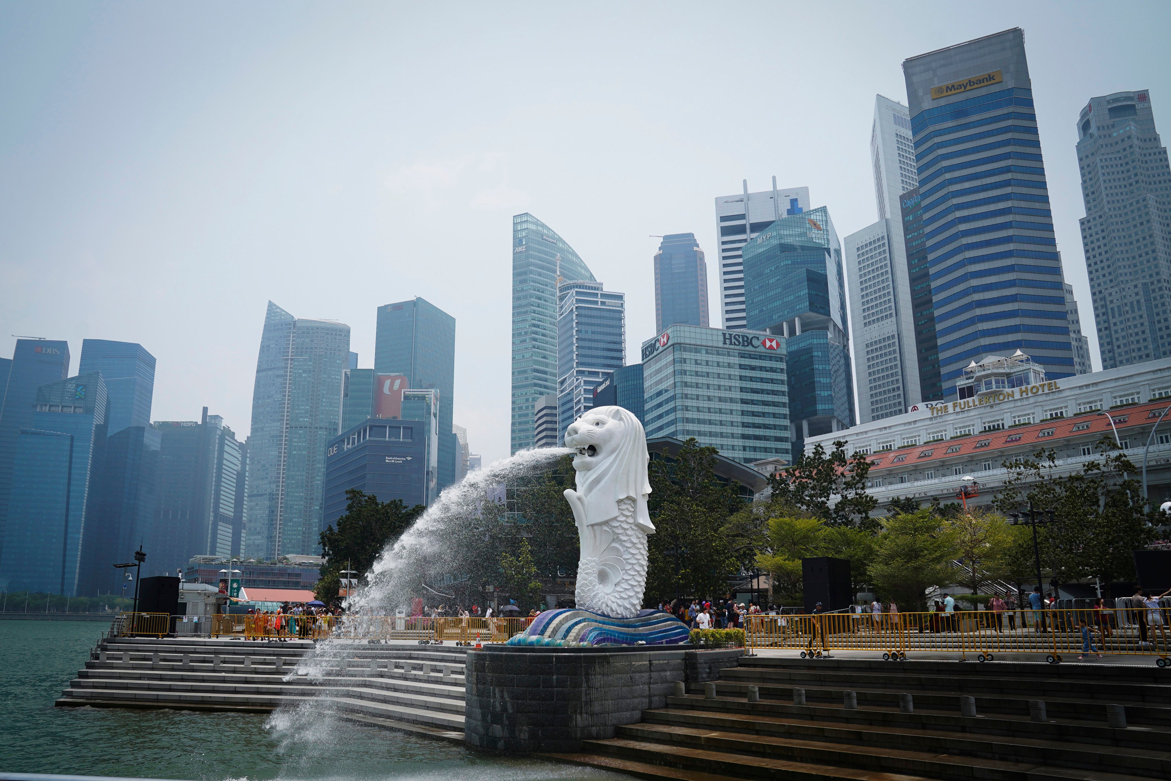 The Merlion statue in Singapore. The city state jailed a truck driver for failing to stop after hitting a pedestrian, and instead drove all the way to Malaysia. Photo: AP