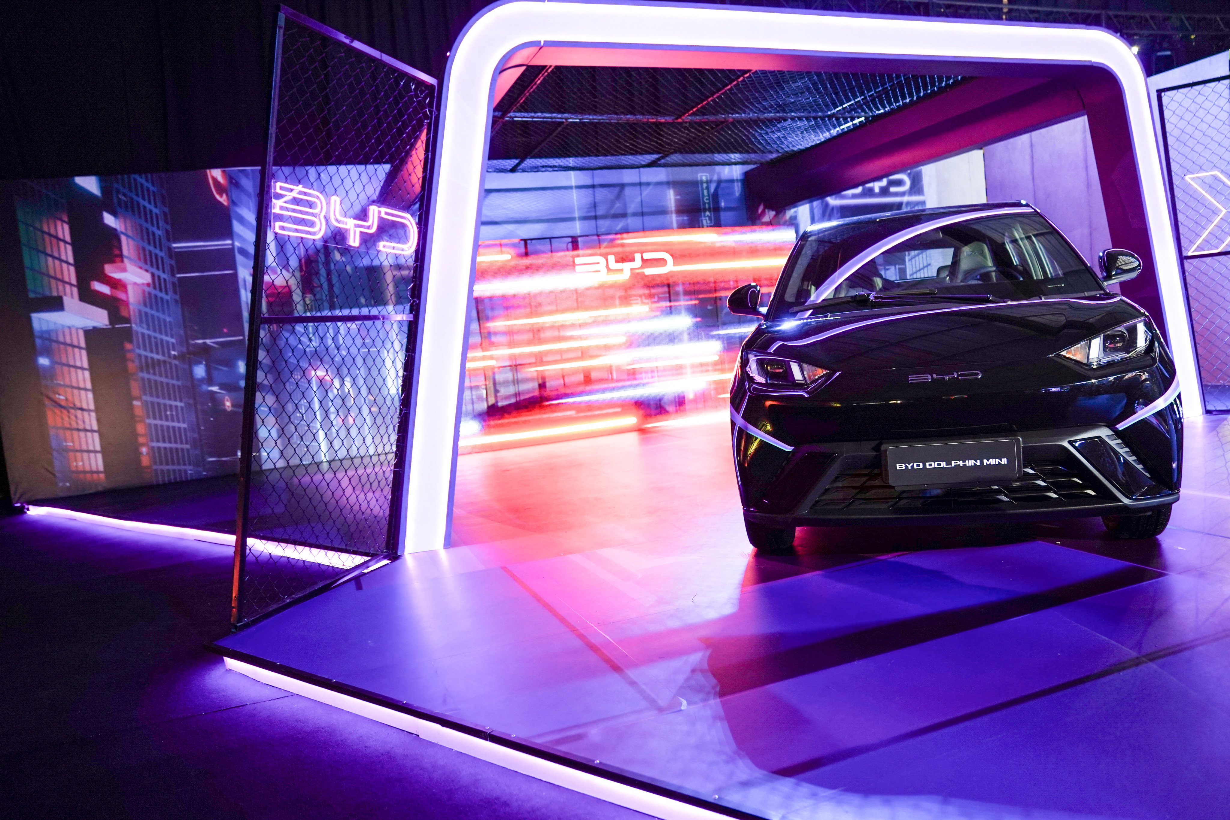 BYD’s Dolphin Mini is seen at the Chinese company’s launch of the low-cost EV in Mexico City, on February 28. Photo: Reuters