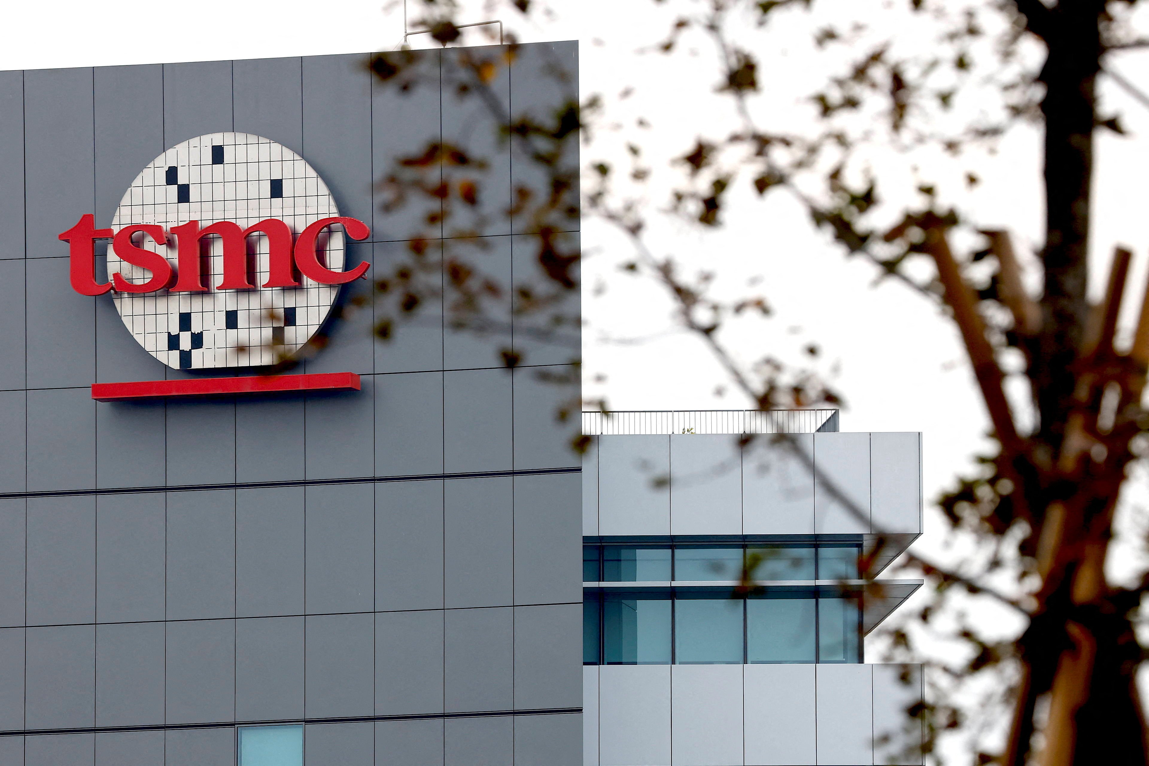 A logo of Taiwanese chip giant TSMC is seen at southern Taiwan science park in Tainan, Taiwan. Photo:Reuters