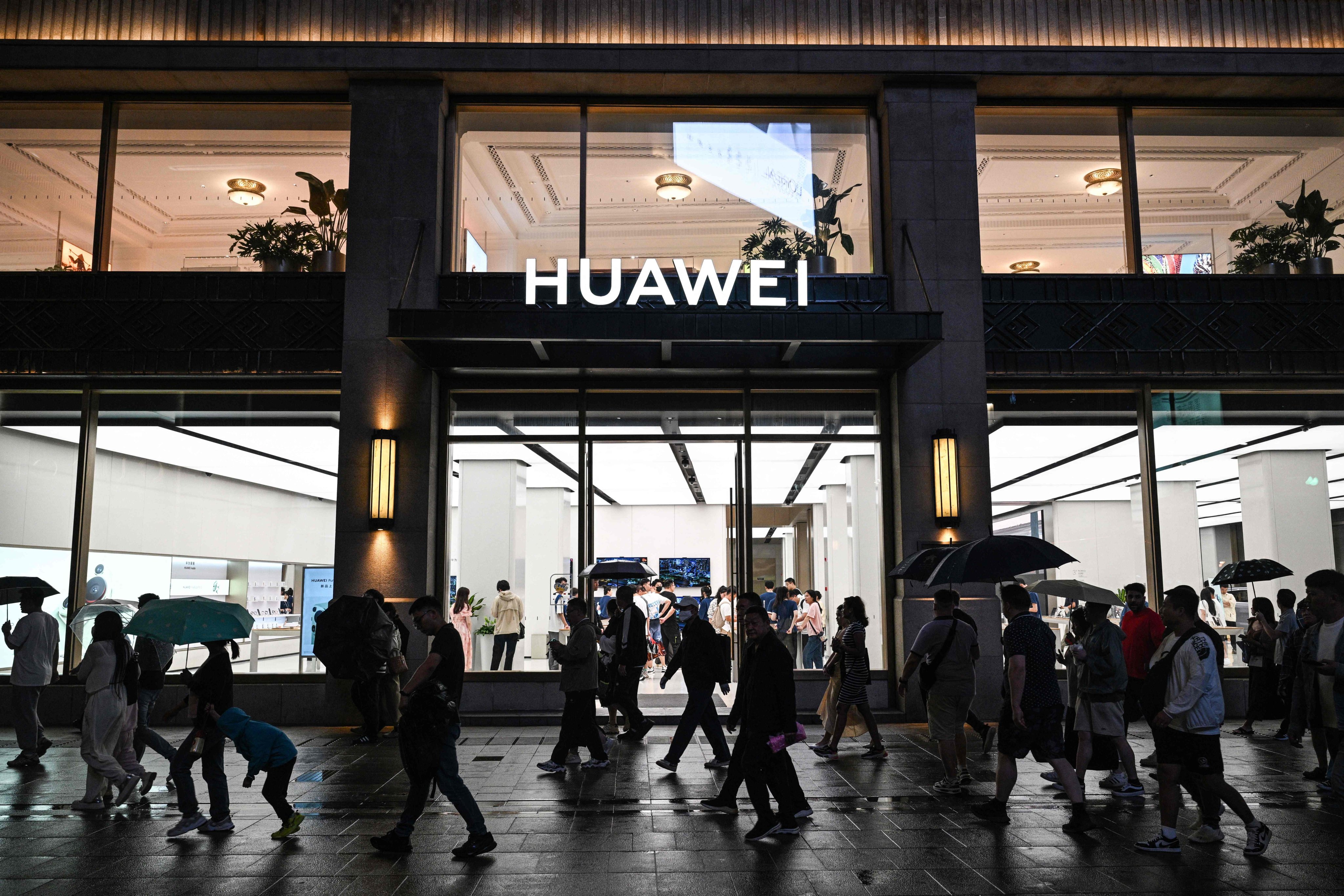 A Huawei shop in the Huangpu district in Shanghai, China. Photo: AFP