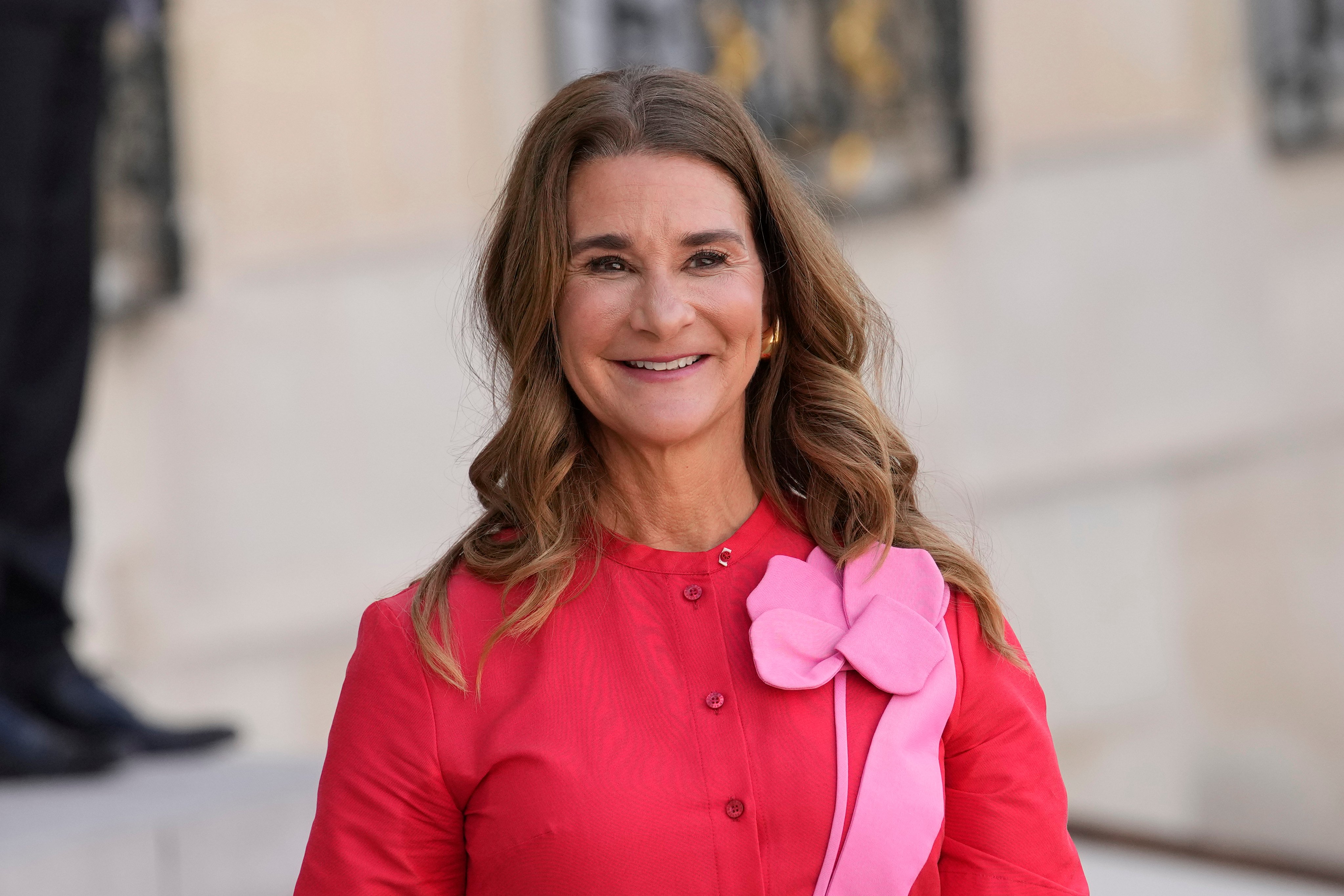 Melinda French Gates smiles as she leaves the Elysee Palace in June 2023, in Paris. Photo: AP Photo