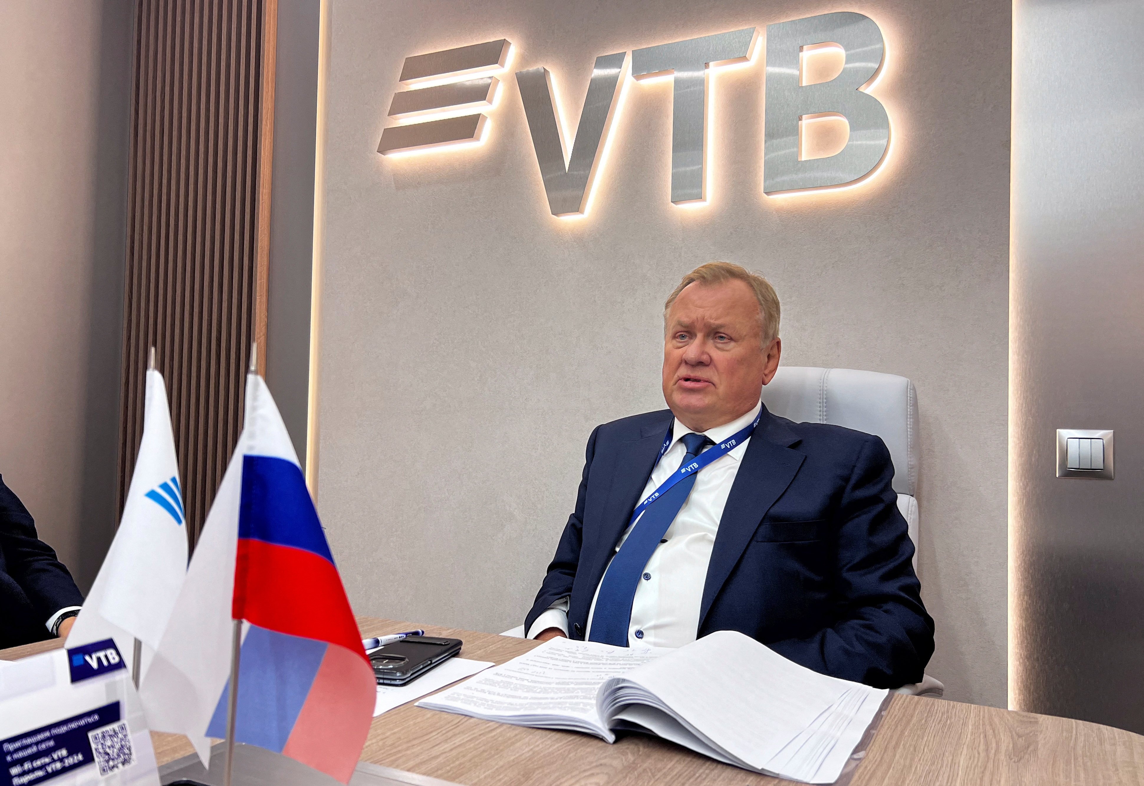 Andrei Kostin, CEO of Russian bank VTB, attends a session of the St Petersburg International Economic Forum in Saint Petersburg, Russia on Thursday. Photo: Reuters 