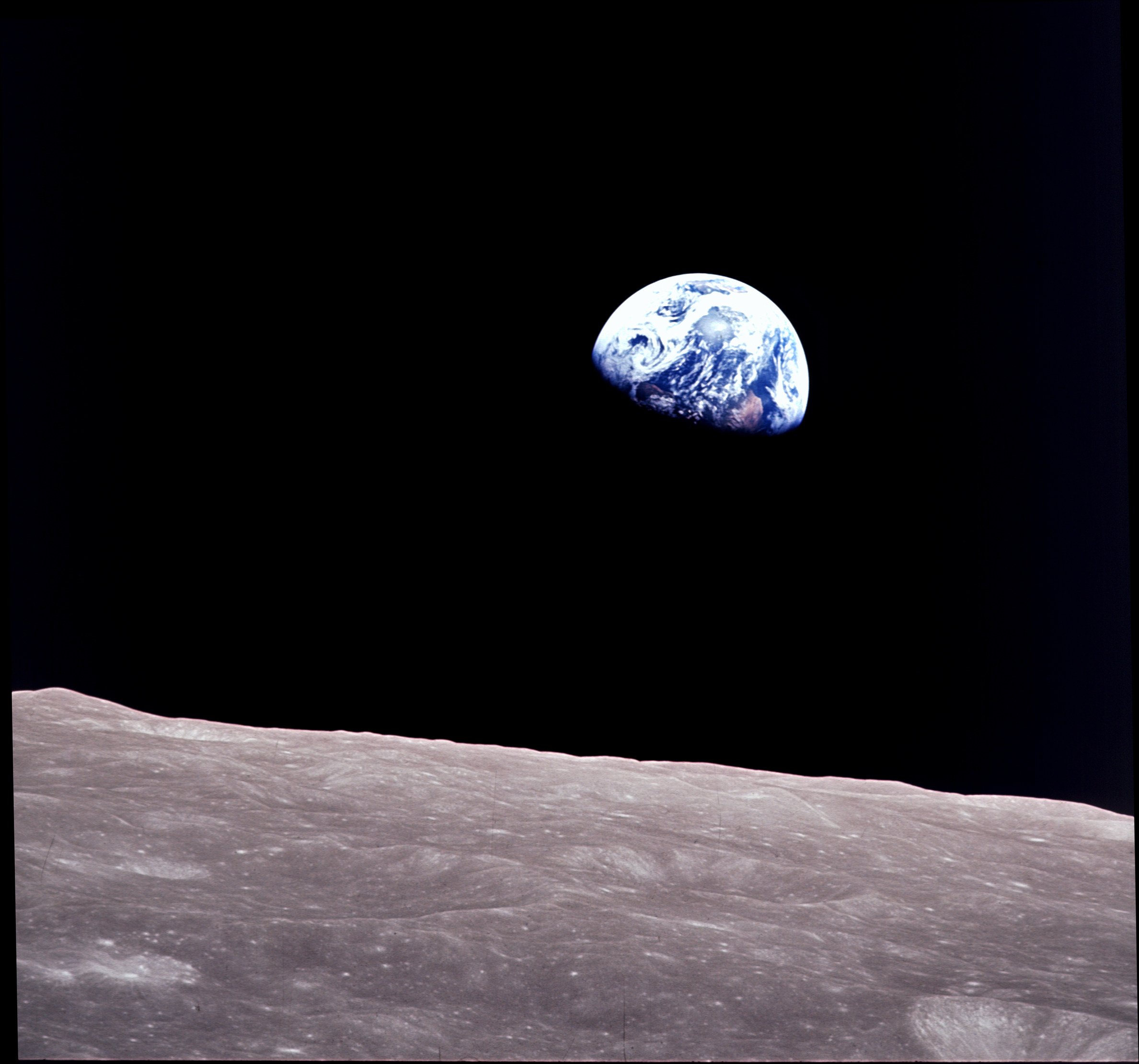 The “Earthrise” photo was the first colour image of the planet from space. Photo: Nasa