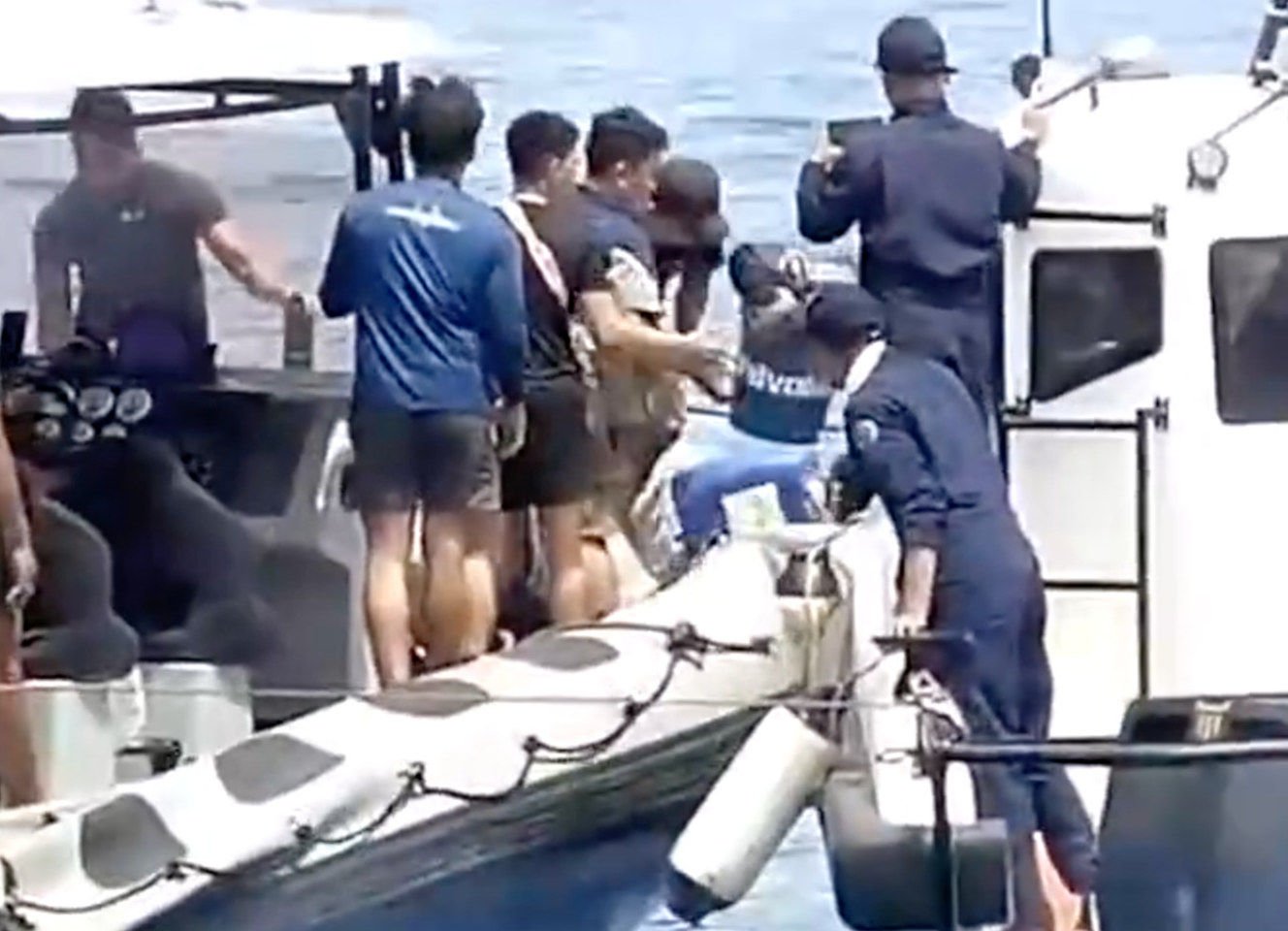 A still from the video which Chinese coastguards made available to a newspaper. Photo: Global Times