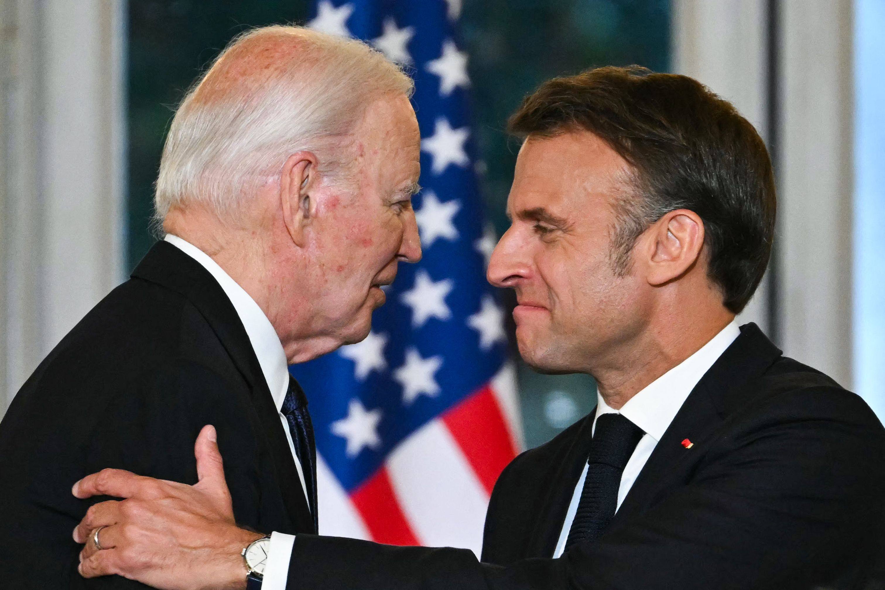 US President Joe Biden and French President Emmanuel Macron. Photo: AFP