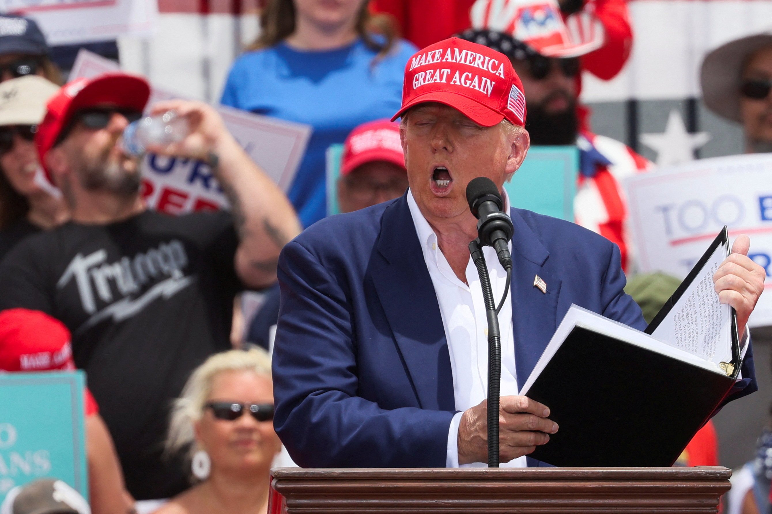 Donald Trump at the campaign event in Las Vegas, Nevada. Photo: Reuters