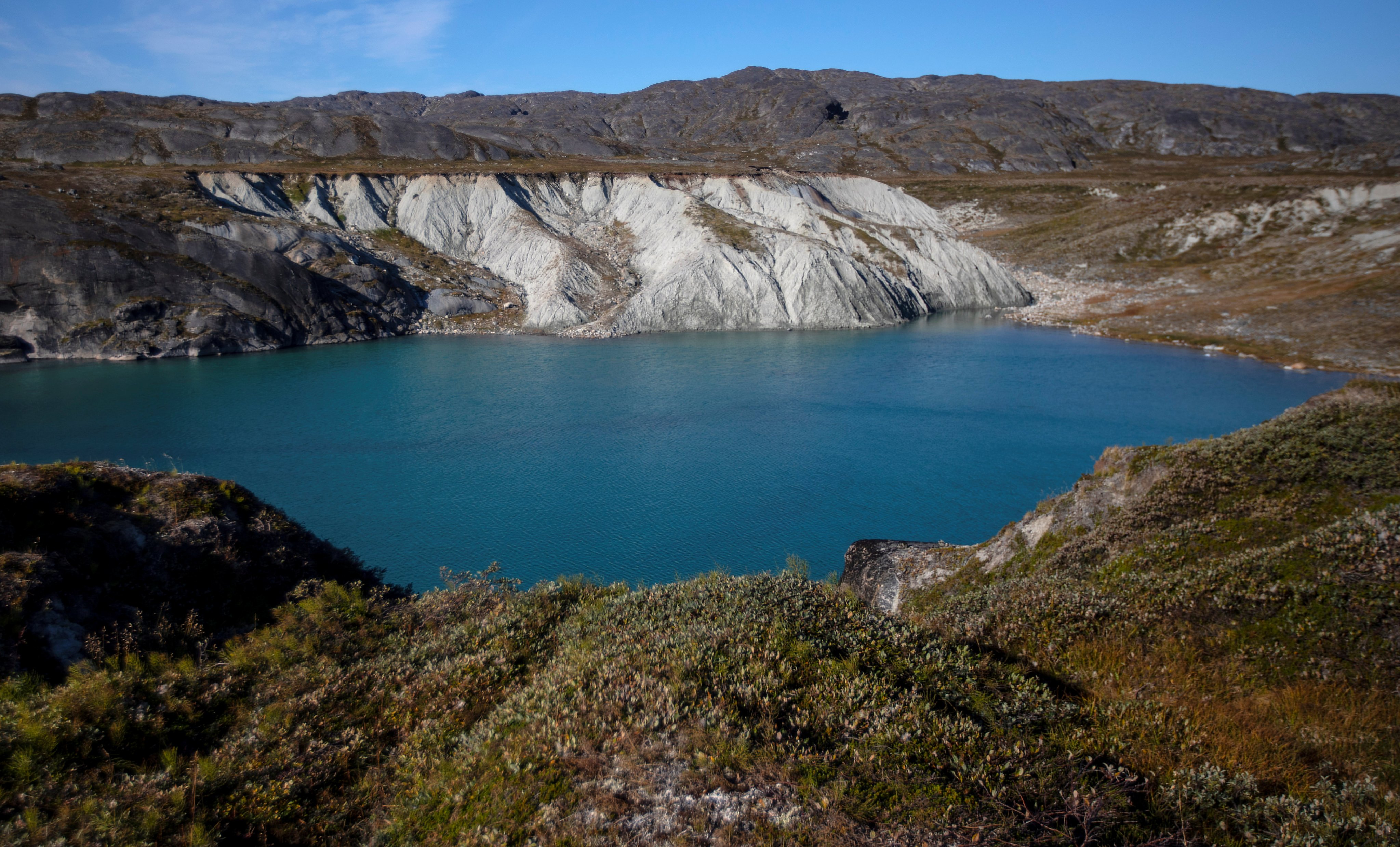 A land site with glacial mud is seen close to Nuuk, Greenland, September 10, 2021. Photo: Reuters