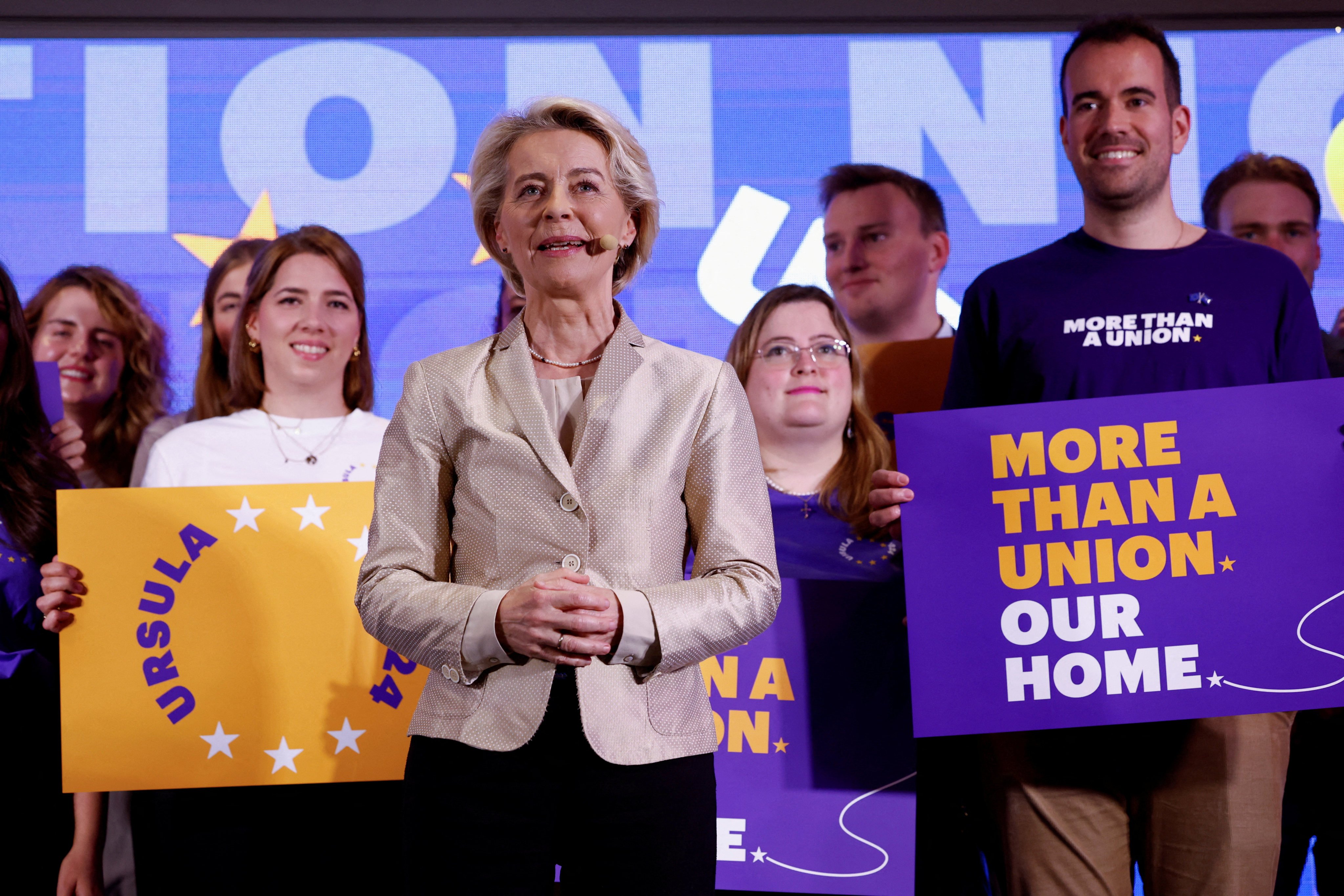 European Commission President Ursula von der Leyen’s European People’s Party won the biggest representation in the 720-seat European Parliament. Photo: Reuters