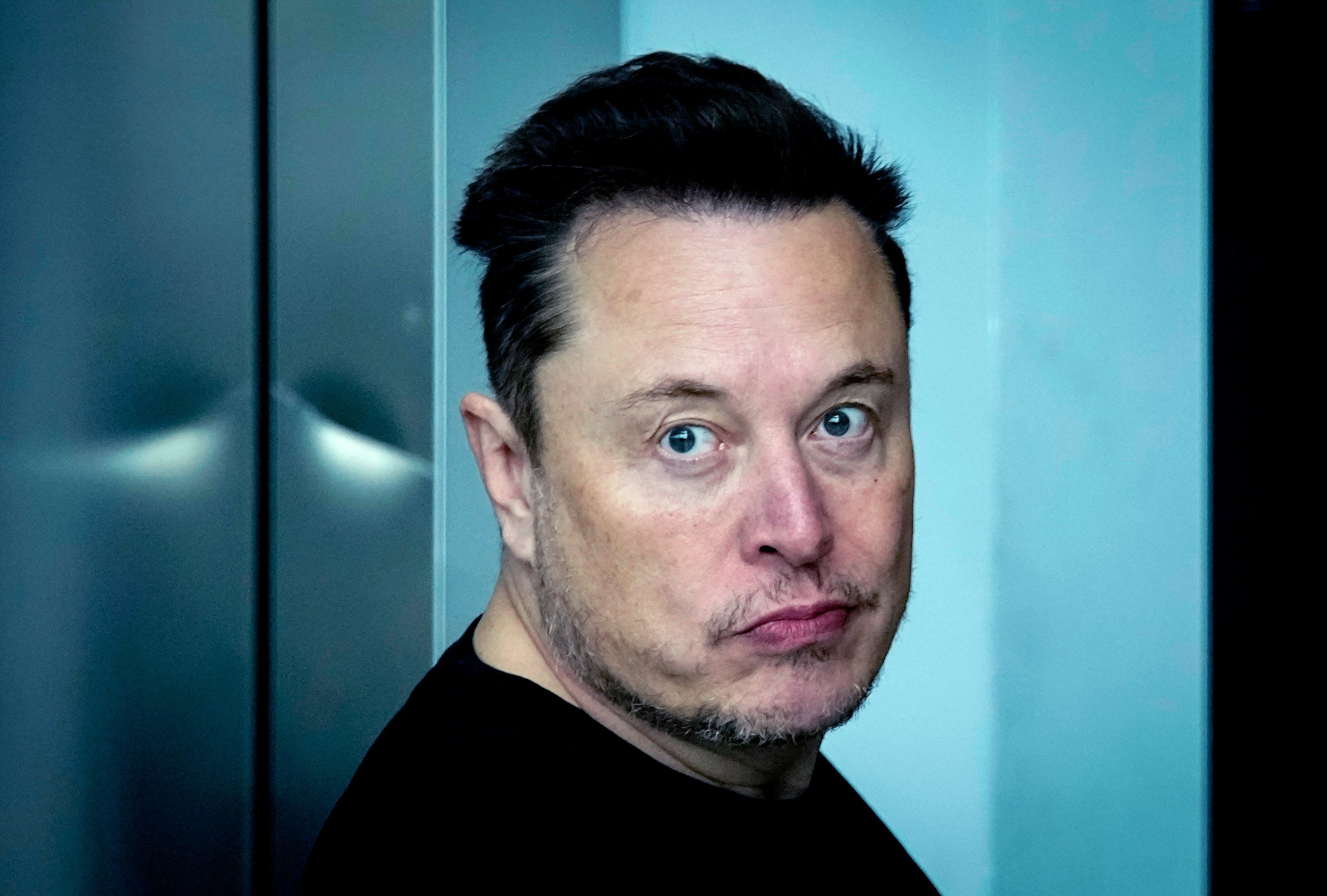Tesla CEO Elon Musk leaves the Tesla Gigafactory after a visit in Gruenheide near Berlin, Germany, in March. Photo: AP