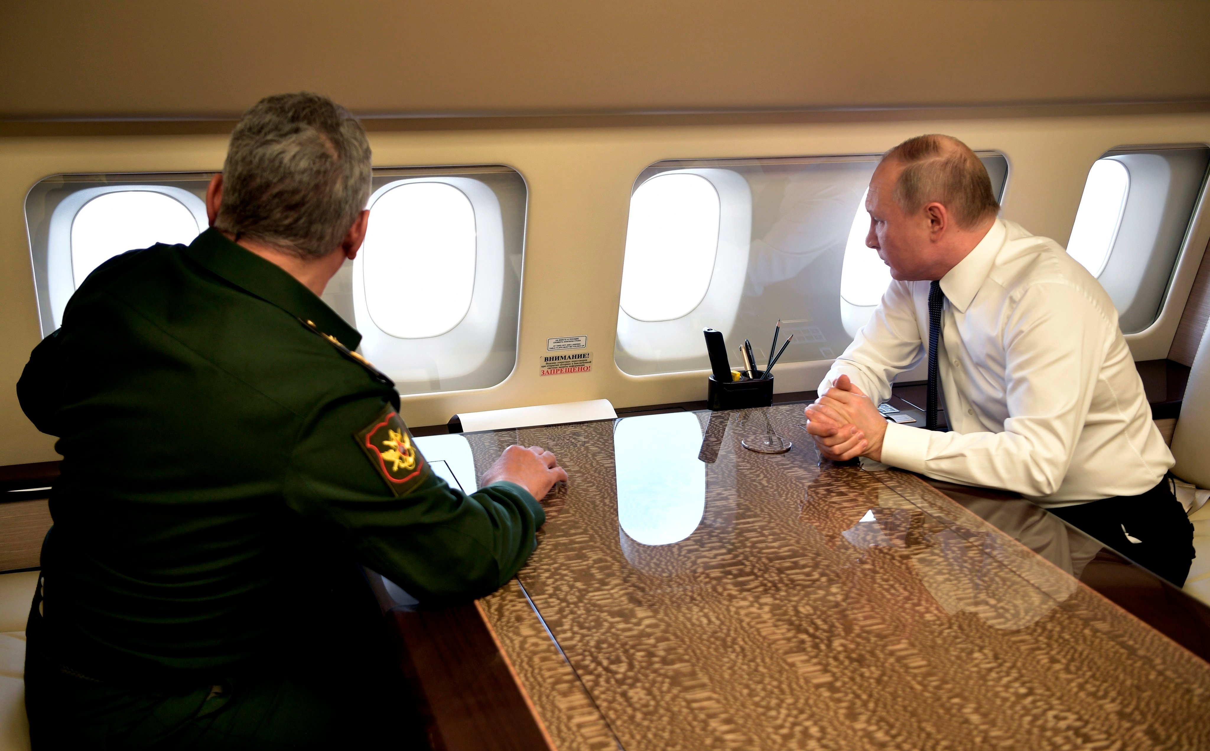 Russian President Vladimir Putin flying over Syria in 2020. File photo: Sputnik via AP
