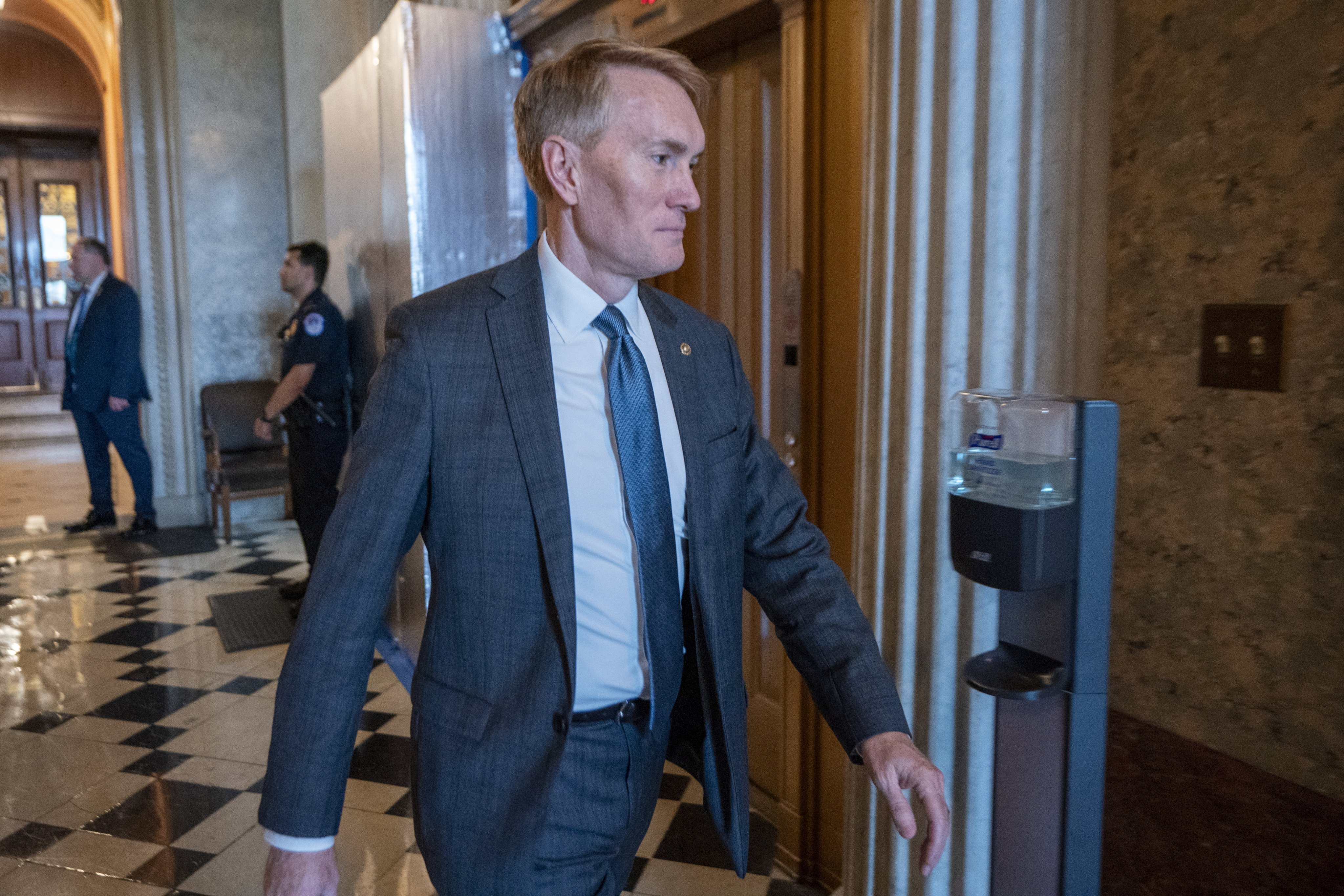 US senator James Lankford, an Oklahoma Republican, walks from the Senate floor following a vote in the US Capitol in Washington last month. Photo: EPA-EFE