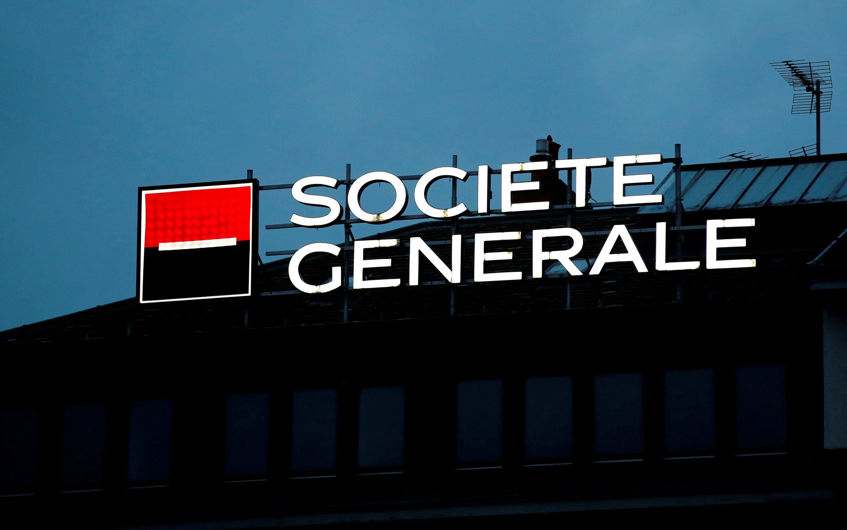 A logo of French bank Societe Generale is pictured on a building in Geneva, Switzerland. Photo: Reuters