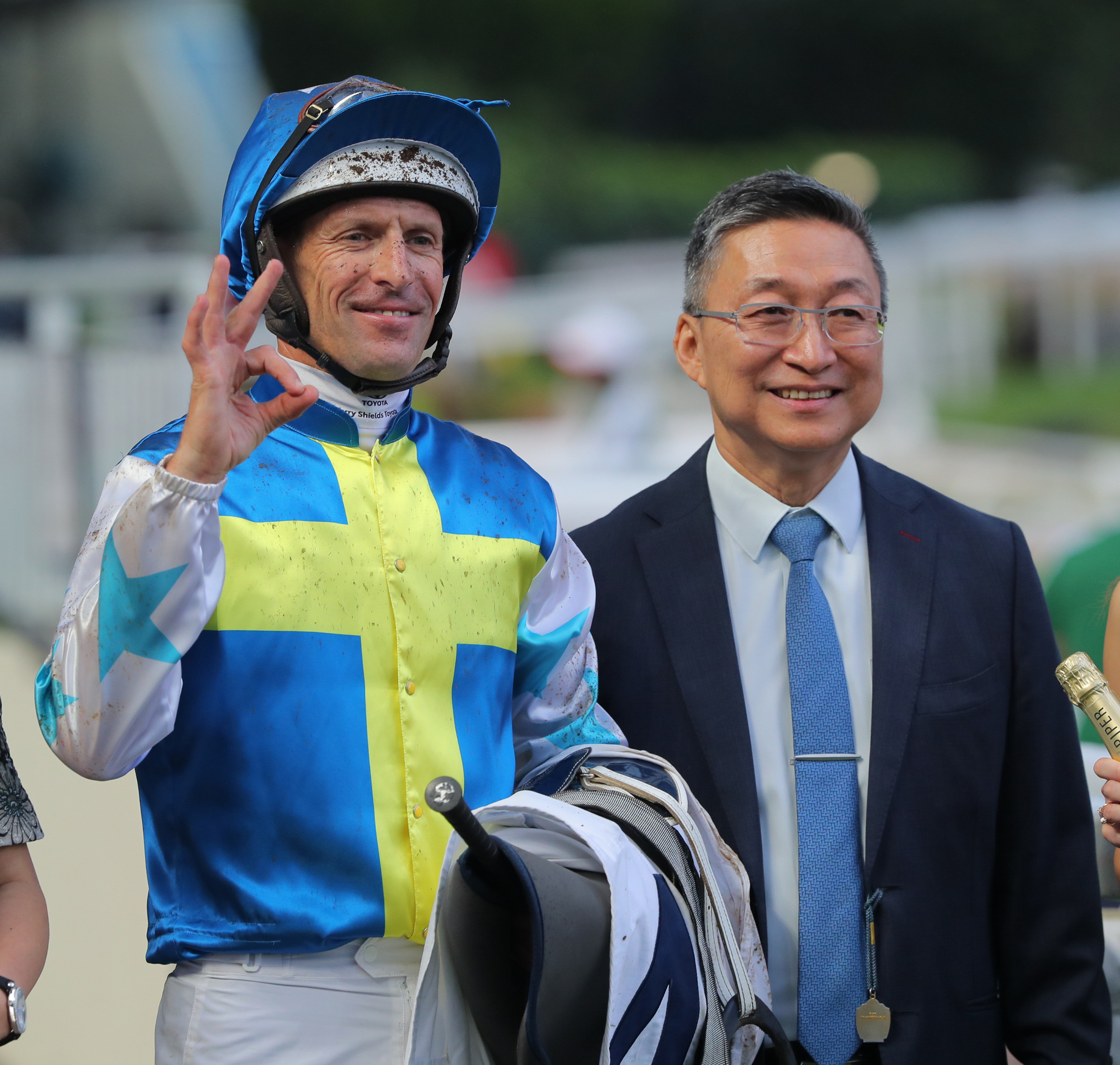 Francis Lui (right) teams up again with Hugh Bowman and Patch Of Theta at Sha Tin on Saturday. Photos: Kenneth Chan
