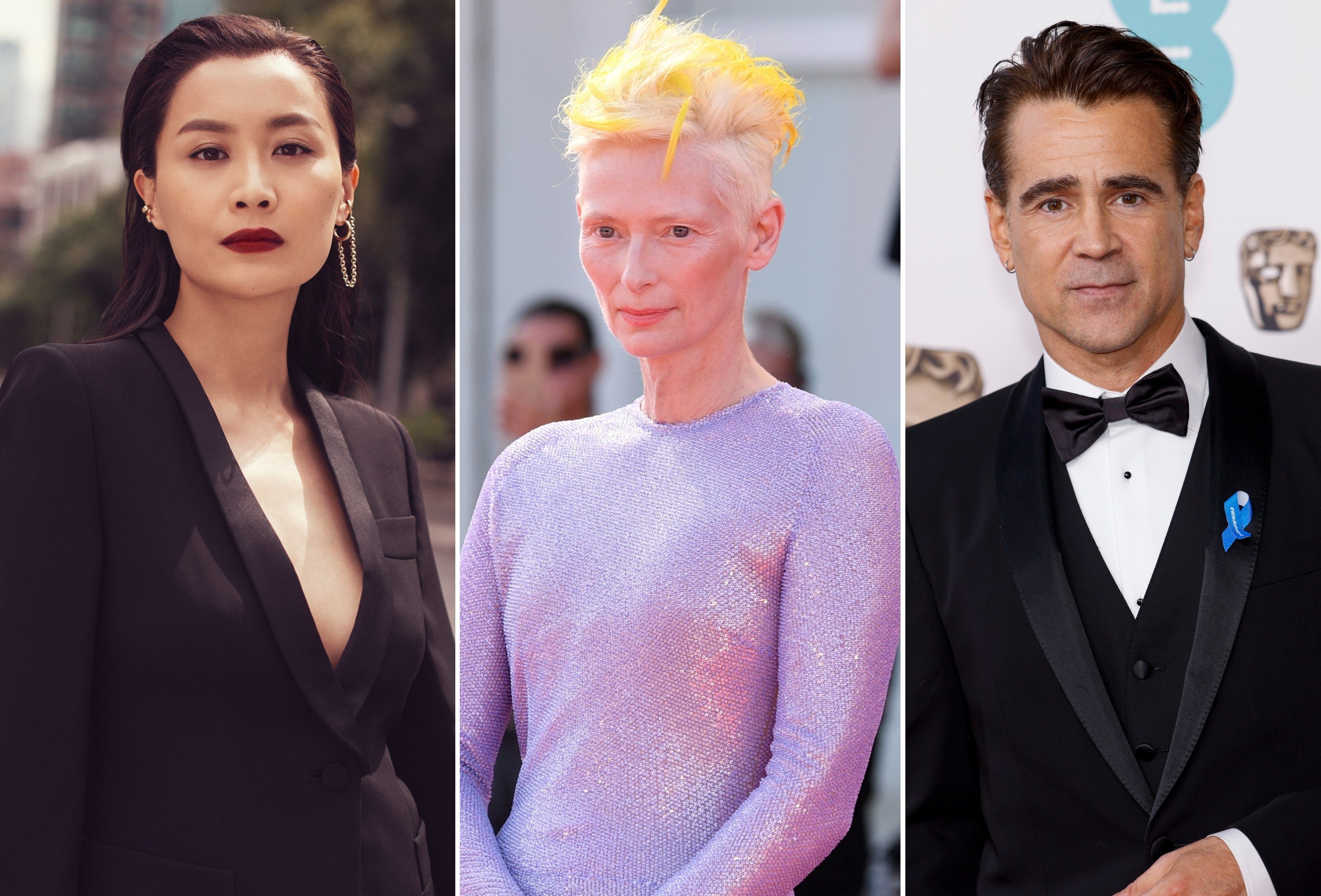 Fala Chen, Tilda Swinton and Colin Farrell will star in The Ballad of a Small Player, which begins shooting in Macau this summer. Photos: AP Photo, Xinhua, HBO