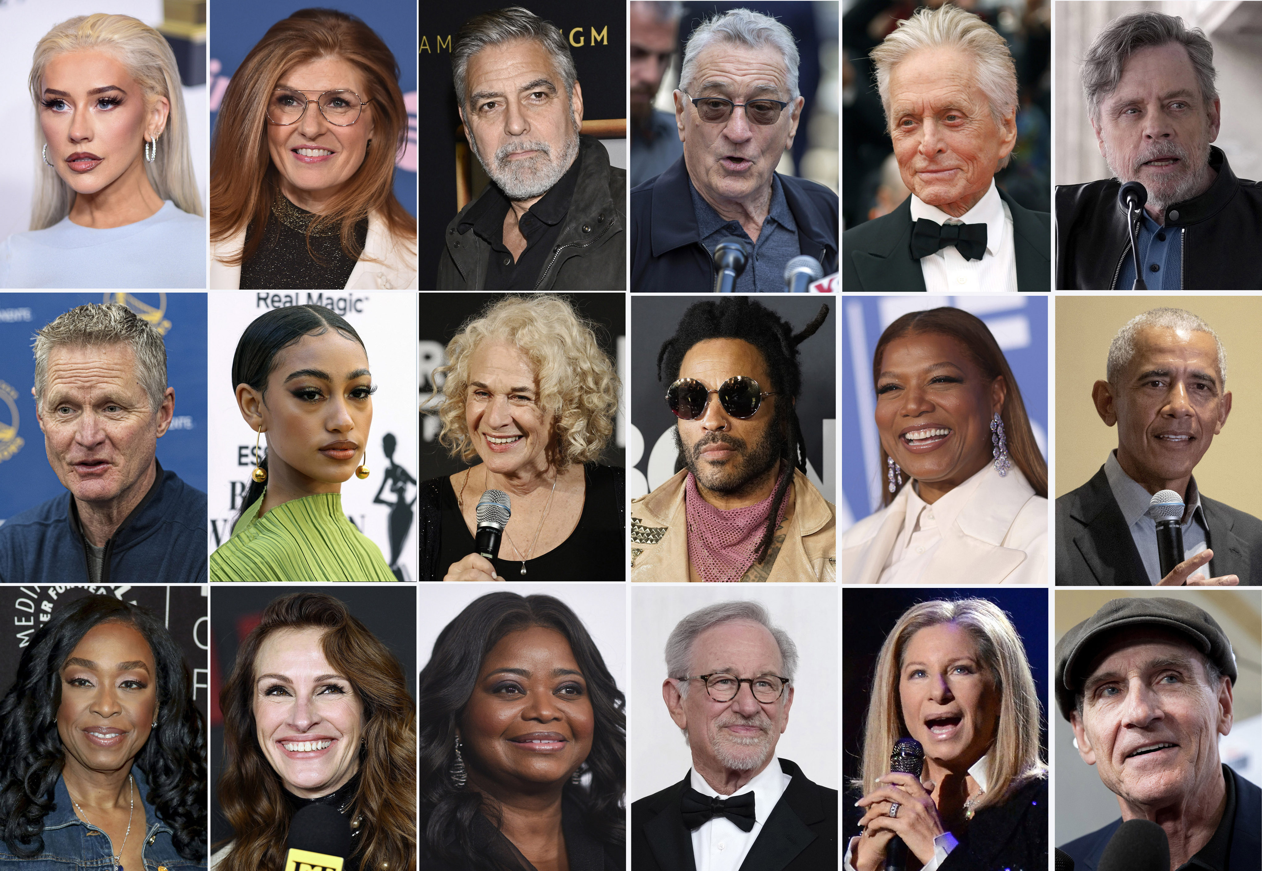 Some of the celebrities lending their star power to US President Joe Biden. Photo: AP