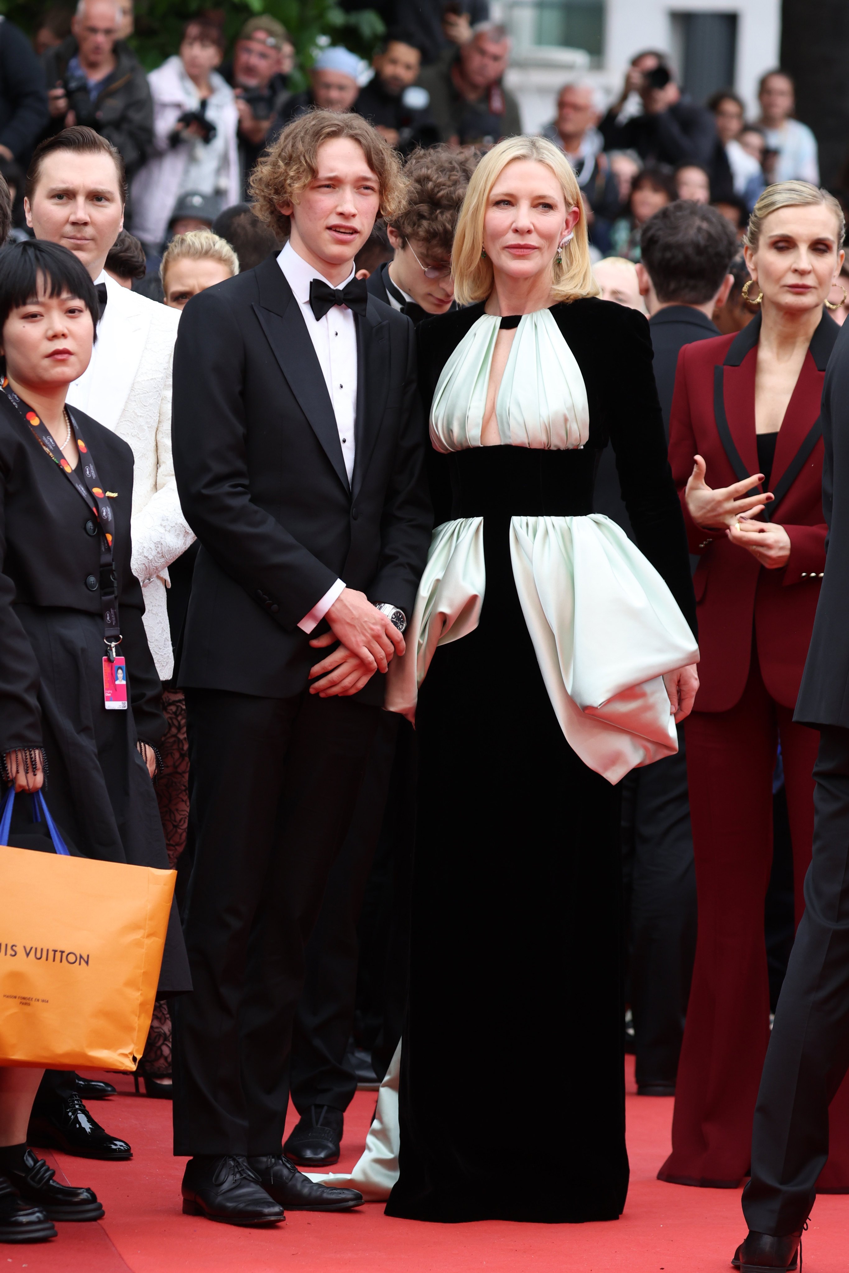 Dashiell John Upton and his mum, Cate Blanchett, at the Killers of the Flower Moon red carpet at the Cannes Film Festival, in May 2023. Photo: Getty Images